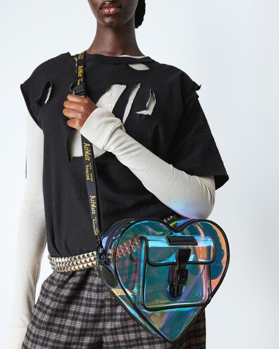 Heart Shaped Iridescent Transparent Backpack in Multi | Dr Heart Shaped Iridescent Transparent Backpack in Multi | Dr