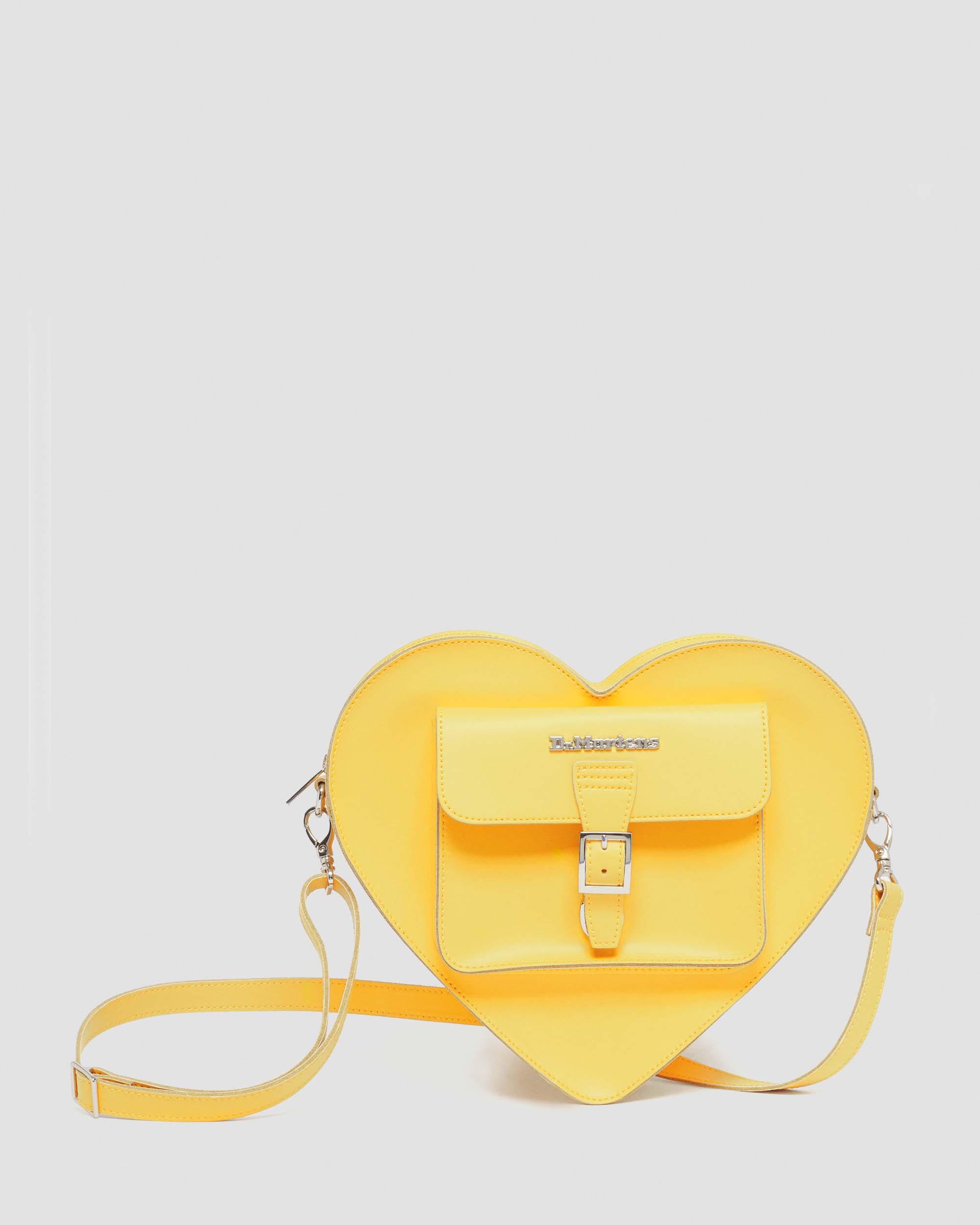 Leather Heart Shaped Bag in Dms Yellow