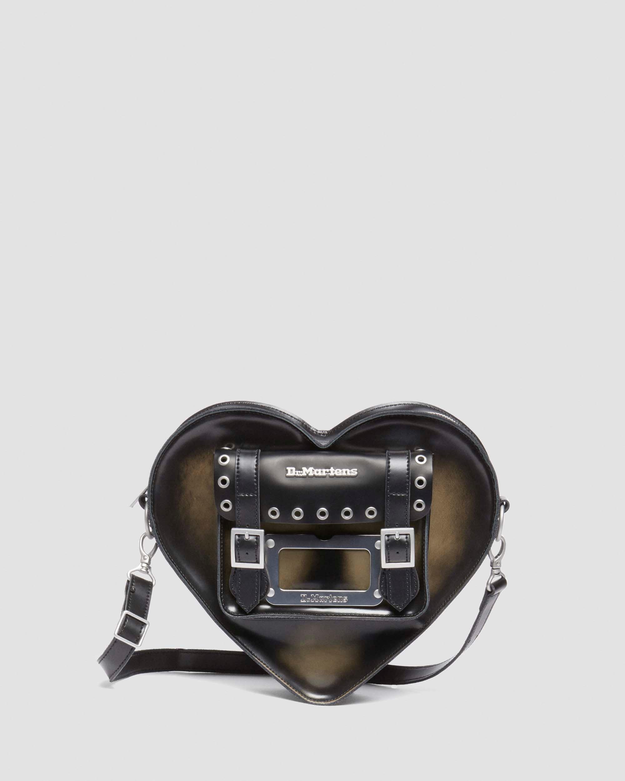 Brush Off Leather Heart Shaped Bag in Khaki Dr. Martens