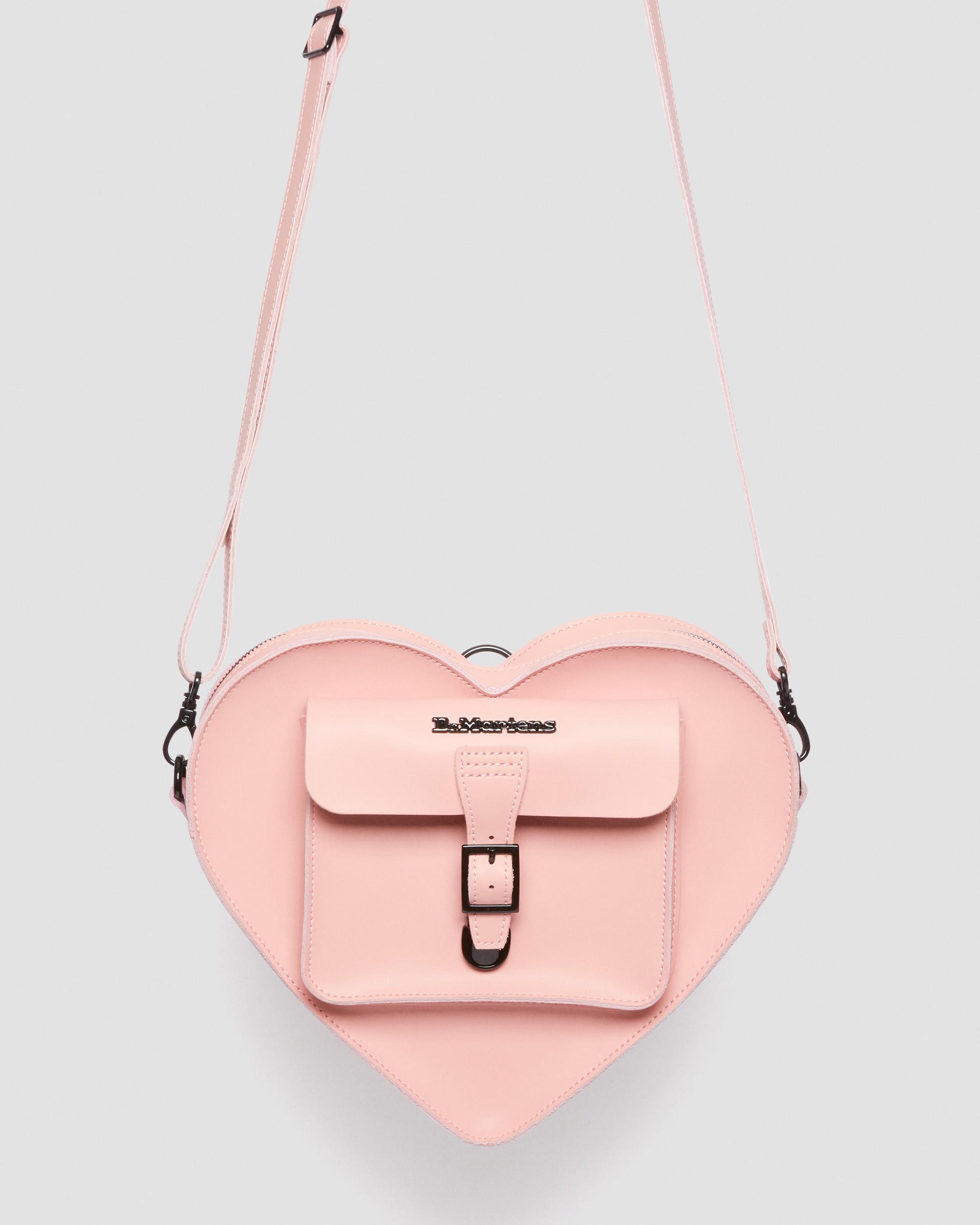Heart Shaped Leather Backpack in Peach