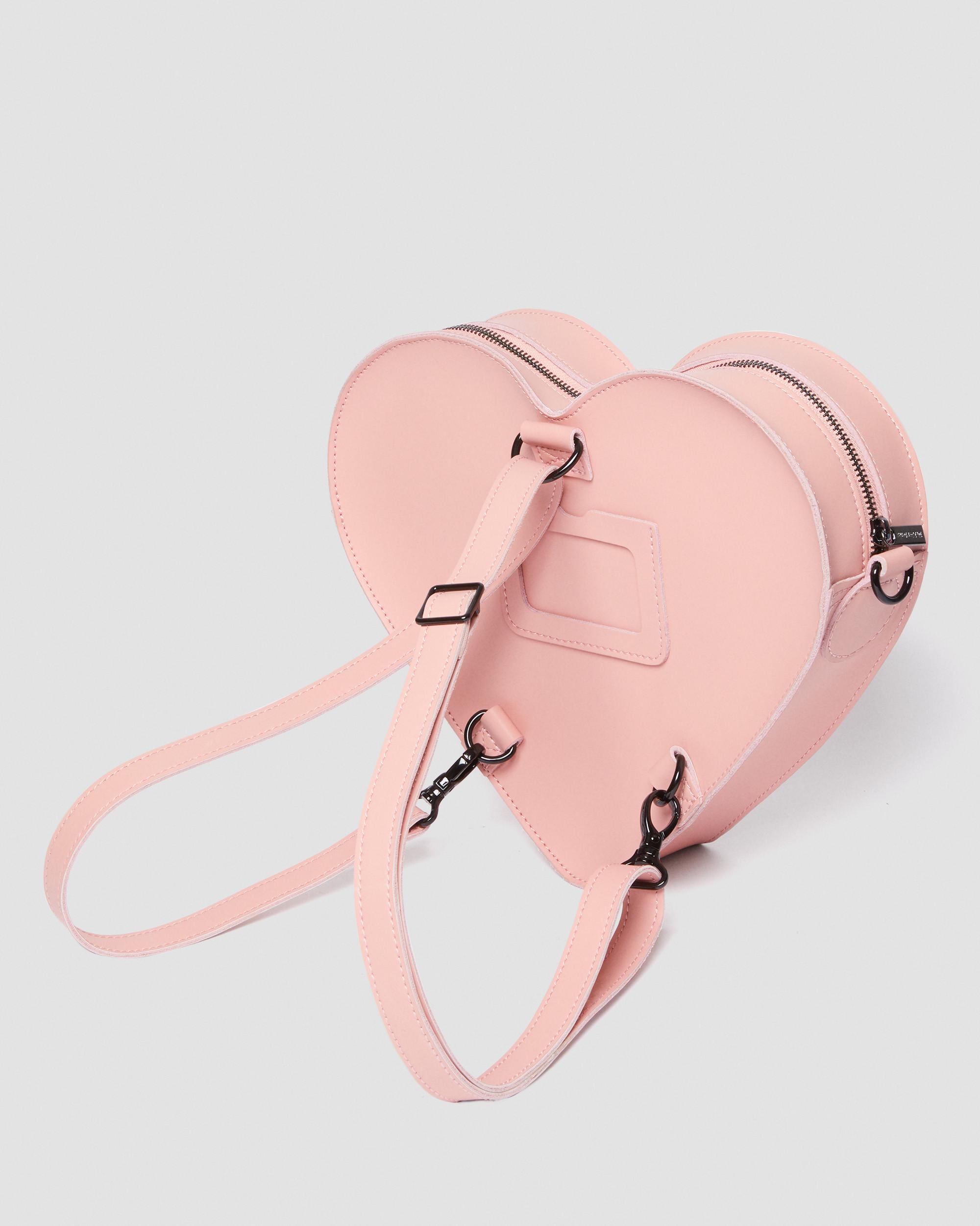 Heart Shaped Leather Backpack in Peach