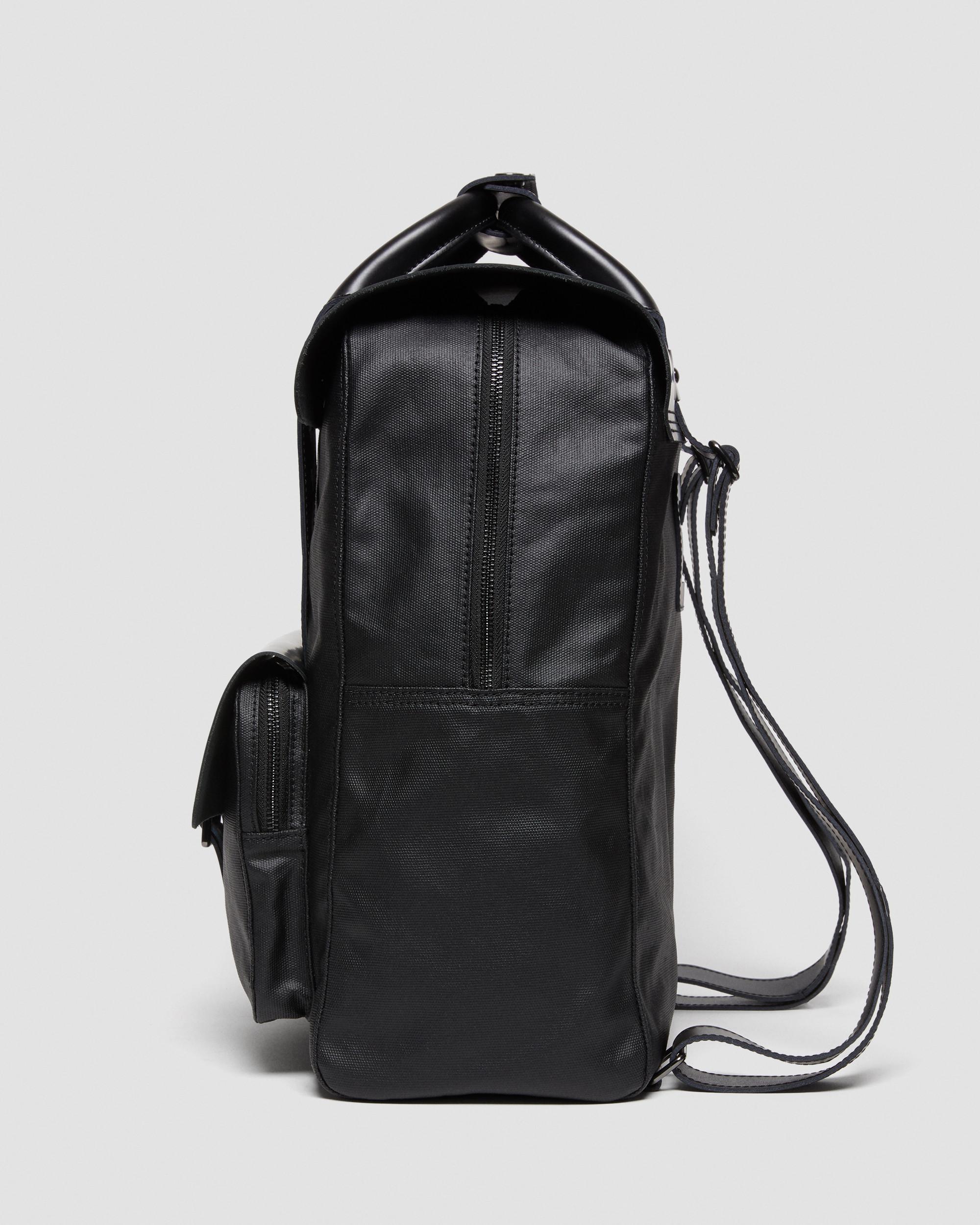 Leather & Canvas Backpack in Black