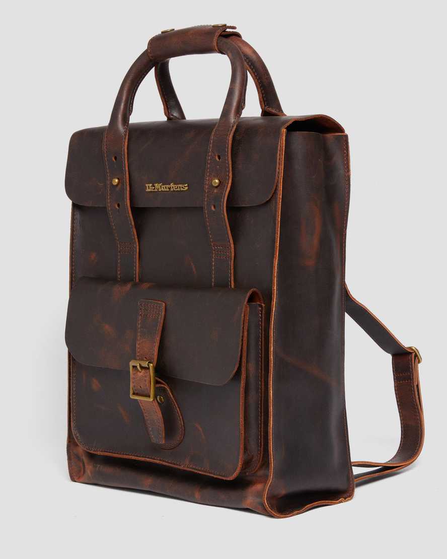 Waxed Full Grain Leather Laptop Backpack BrownWaxed Full Grain Leather Laptop Backpack Dr. Martens