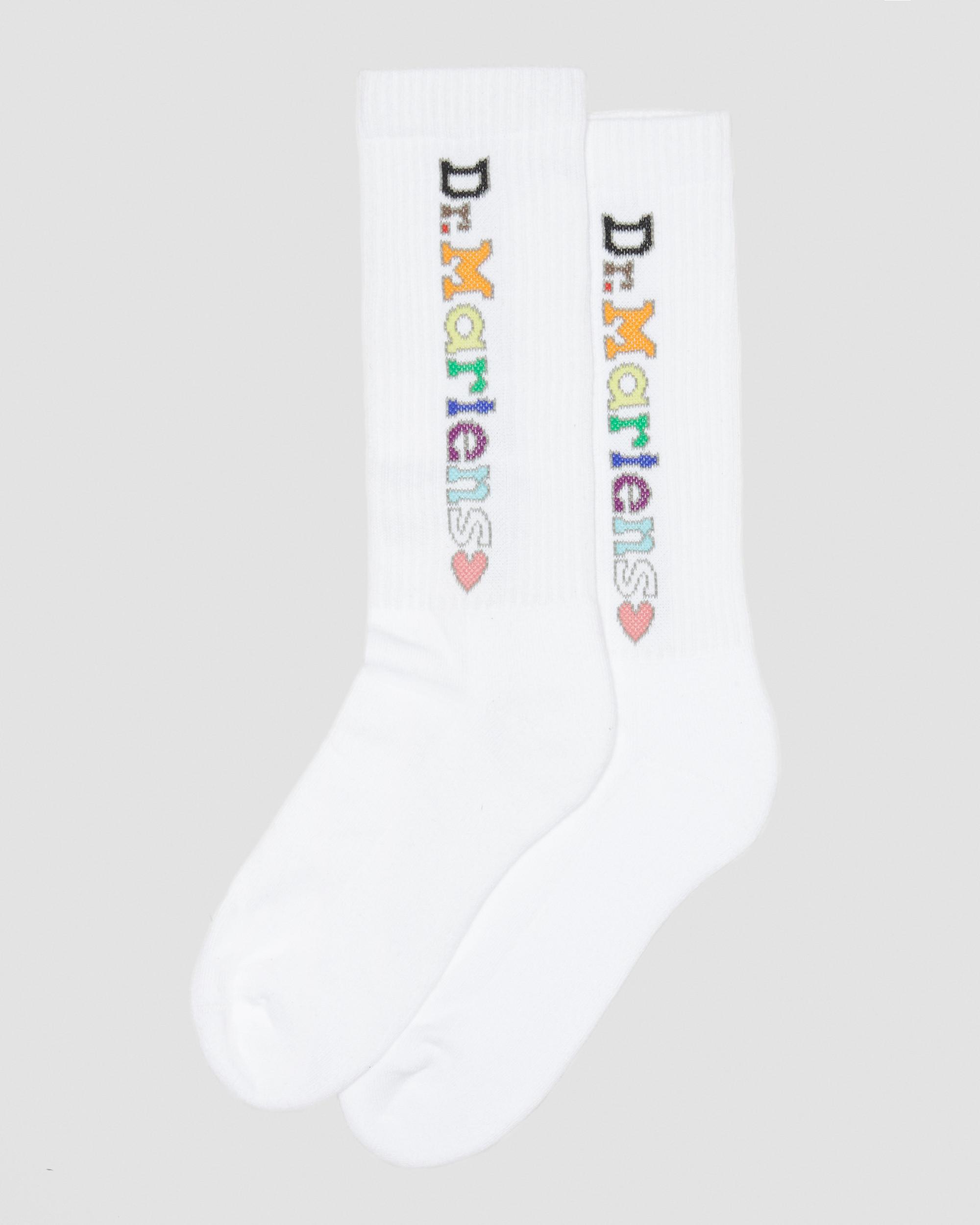 For Pride Vertical Logo Cotton Blend Socks in White