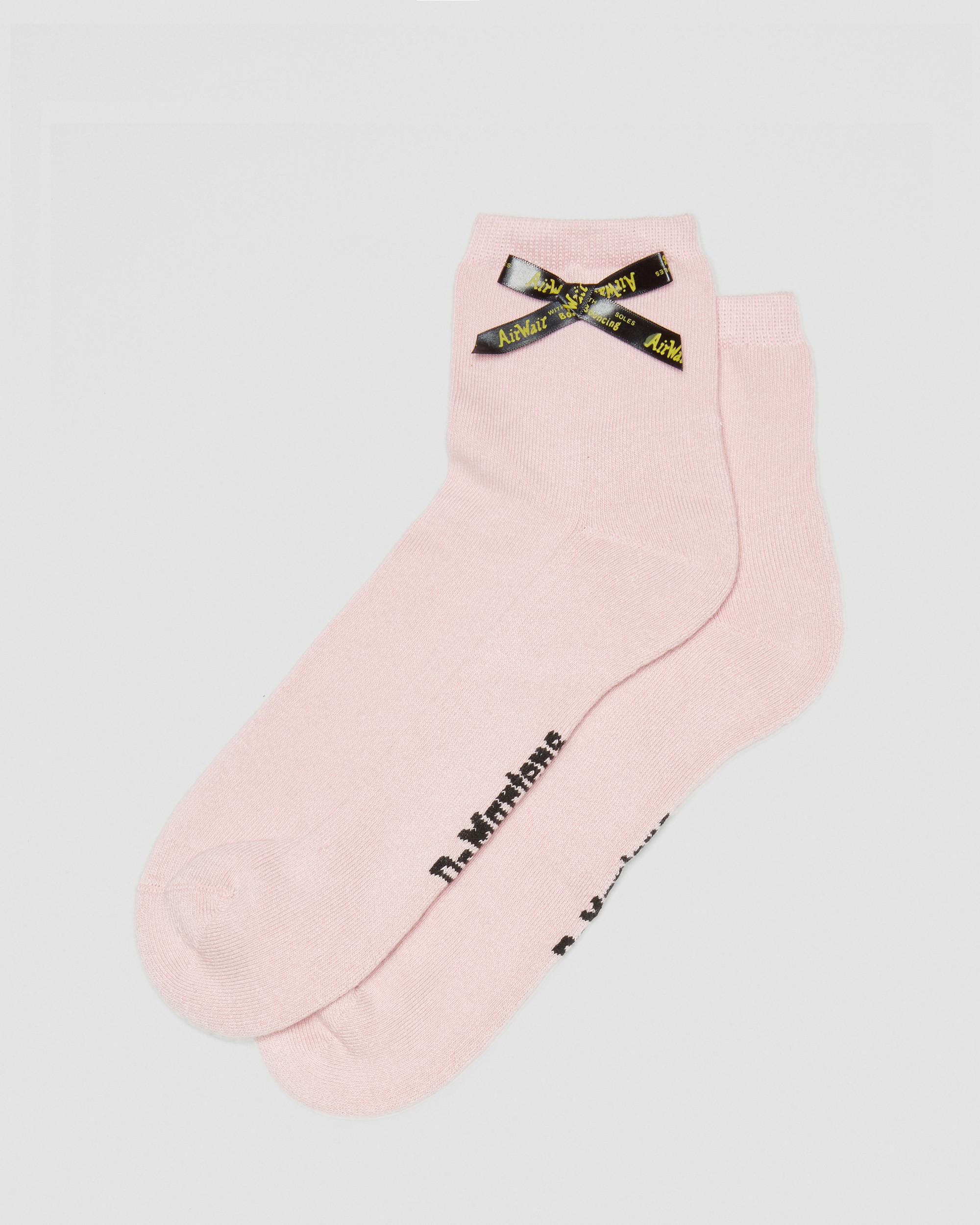 Ankle Bow Organic Cotton Blend Socks in Pink