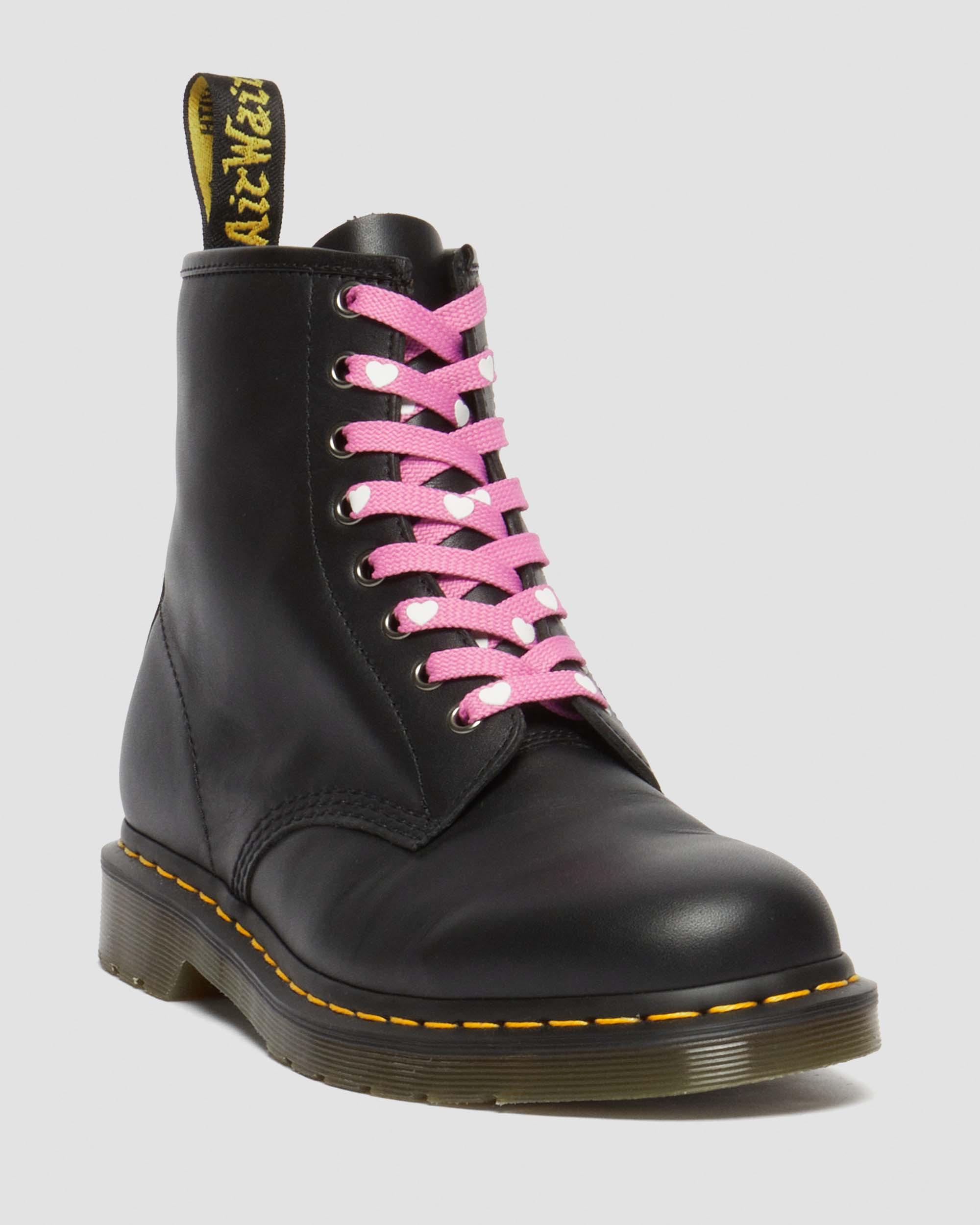 55 Inch Heart Flat Shoe Lace (8-10 Eye) in FONDANT PINK | Dr. Martens™