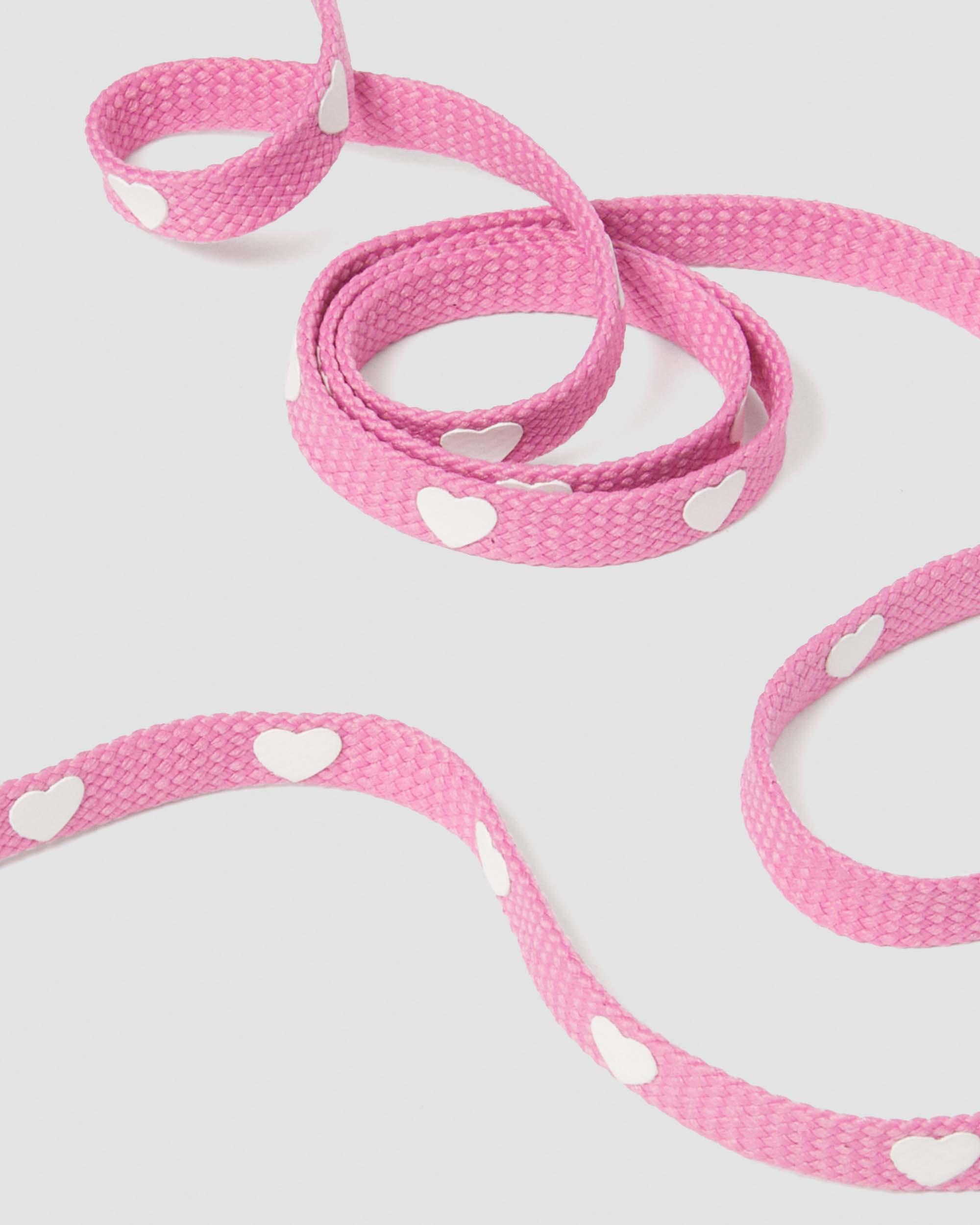 Cordones planos de 140 cm con corazones (8-10 ojales) in Fondant Pink