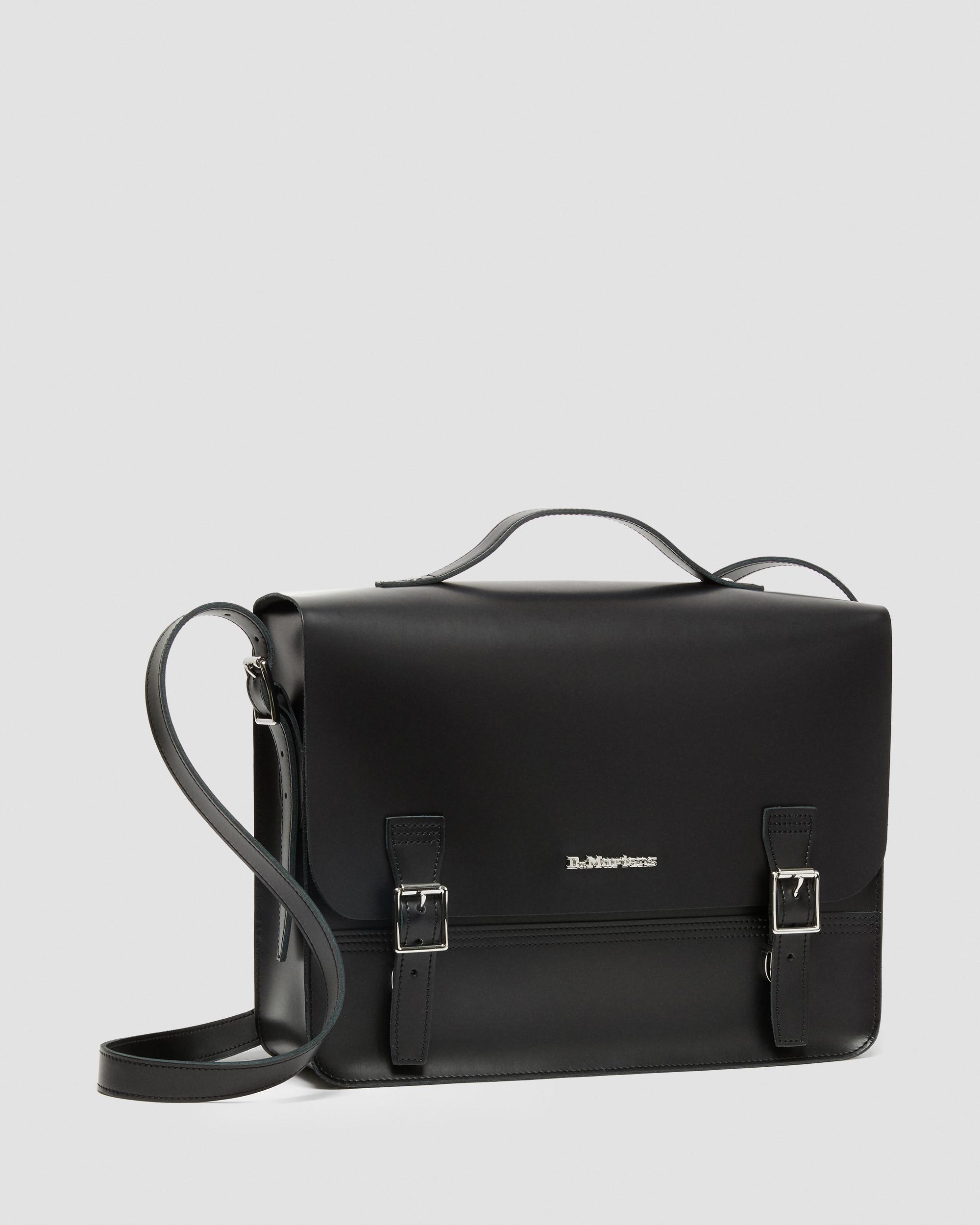 Leather Box Crossbody Messenger Bag in BLACK | Dr. Martens™