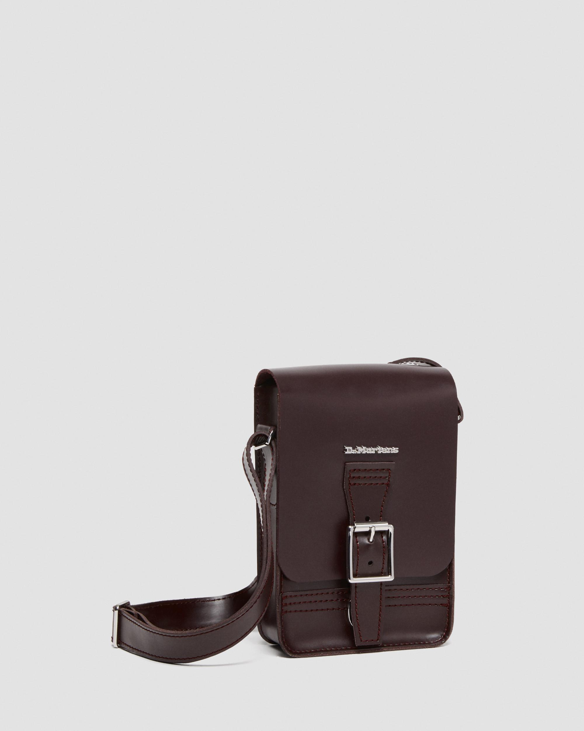 Leather Vertical Crossbody Bag in BURGUNDY | Dr. Martens™
