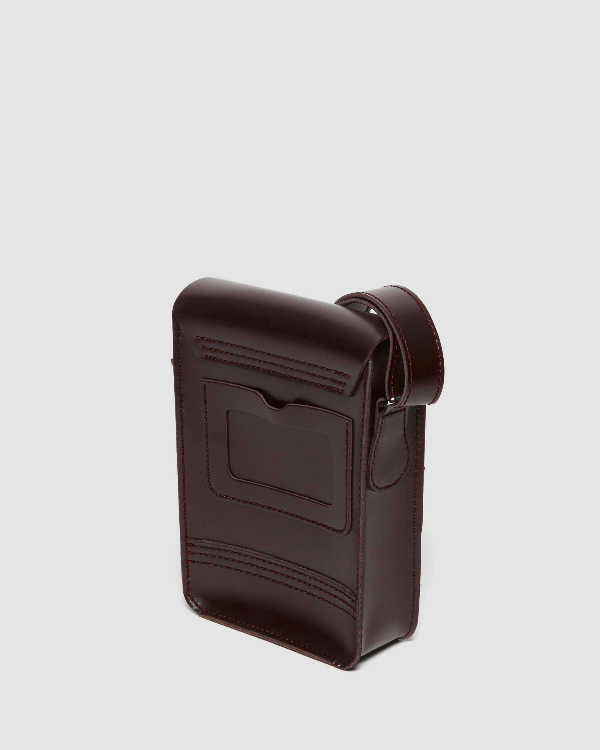 Leather Vertical Crossbody Bag in BURGUNDY | Dr. Martens™