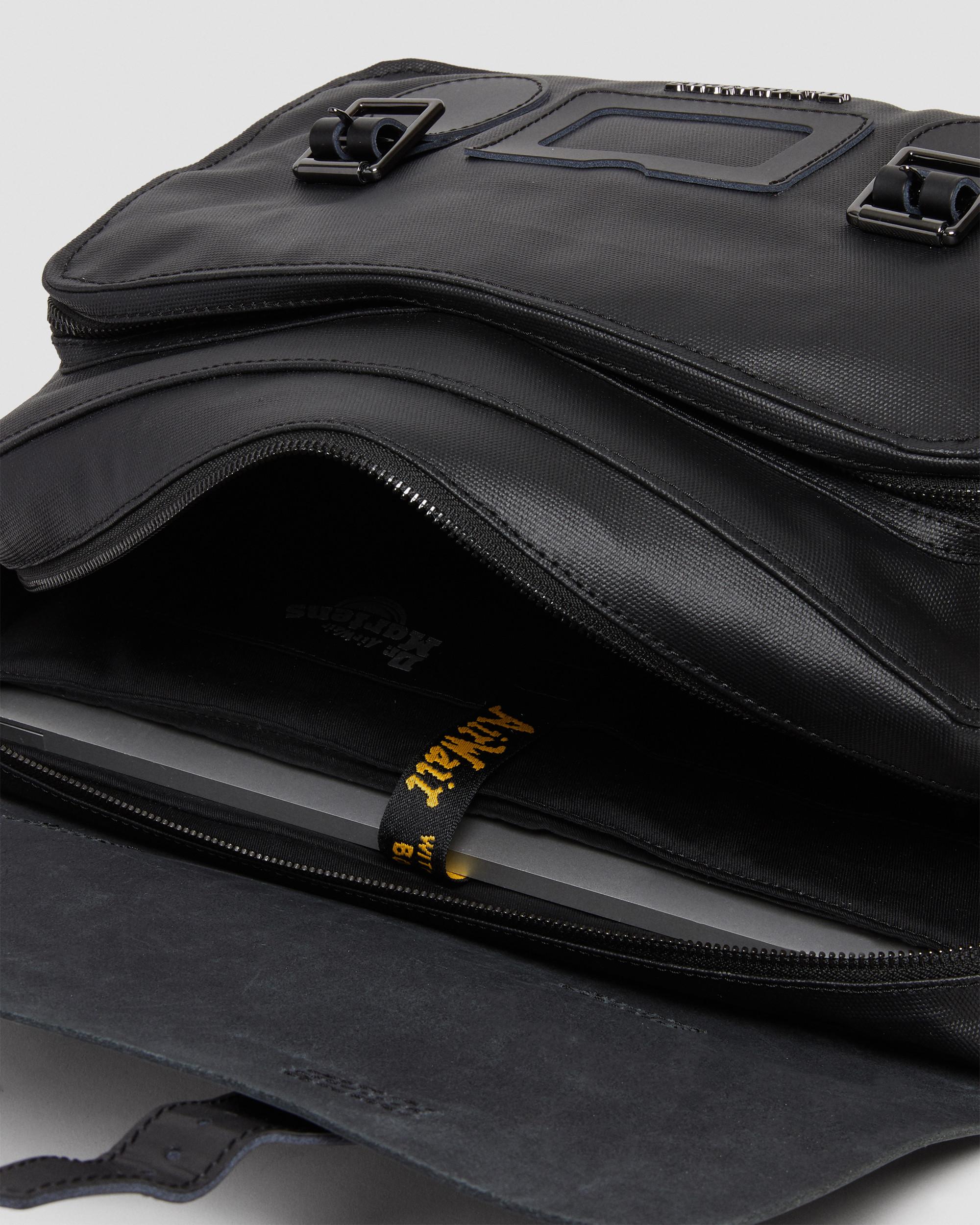 Leather & Canvas Messenger Bag in BLACK | Dr. Martens™