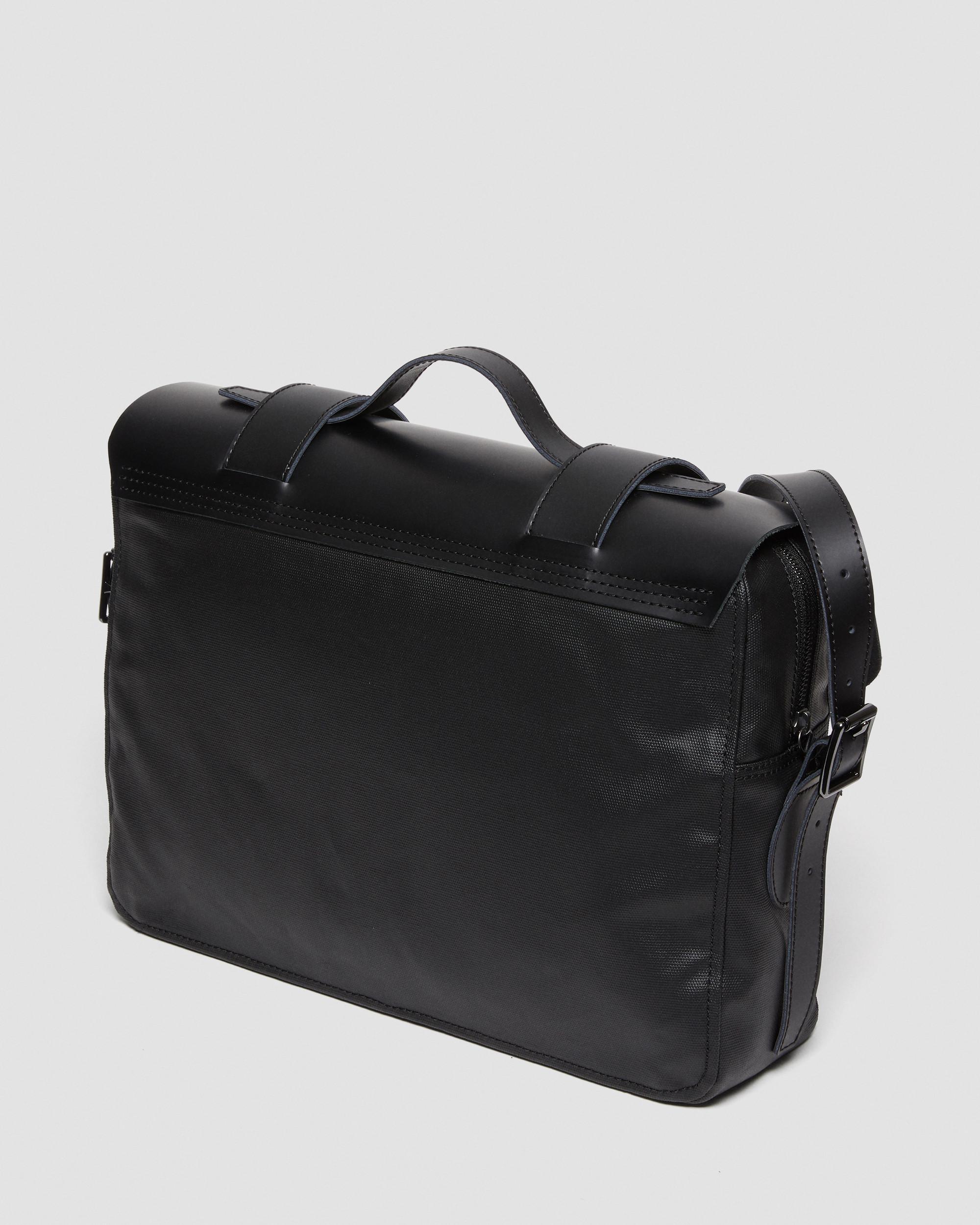 Leather & Canvas Messenger Bag in BLACK | Dr. Martens™
