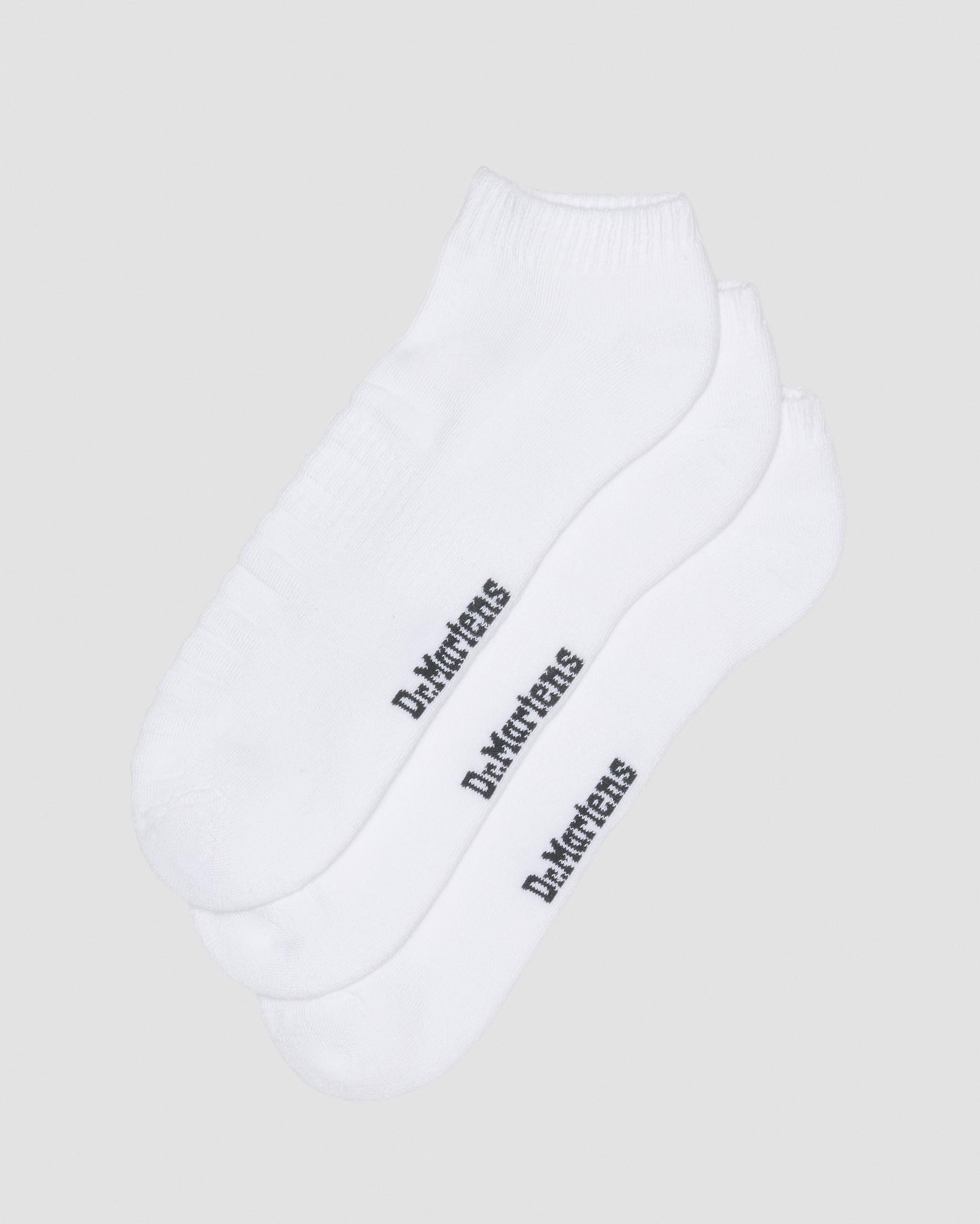 Double Doc Organic Cotton Blend Short 3-Pack Socks in White | Dr. Martens