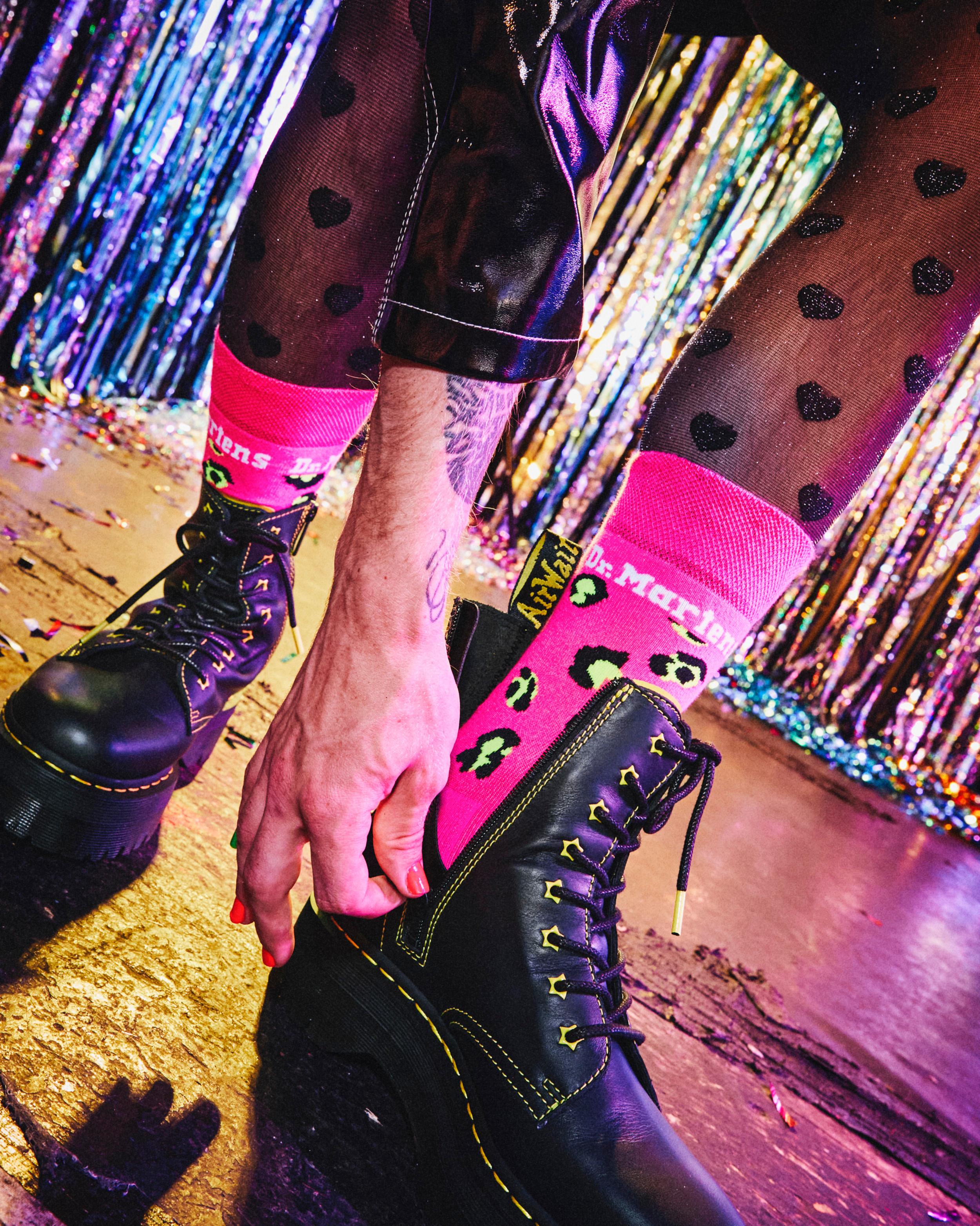 Leopard Cotton Blend Socks in PINK | Dr. Martens™