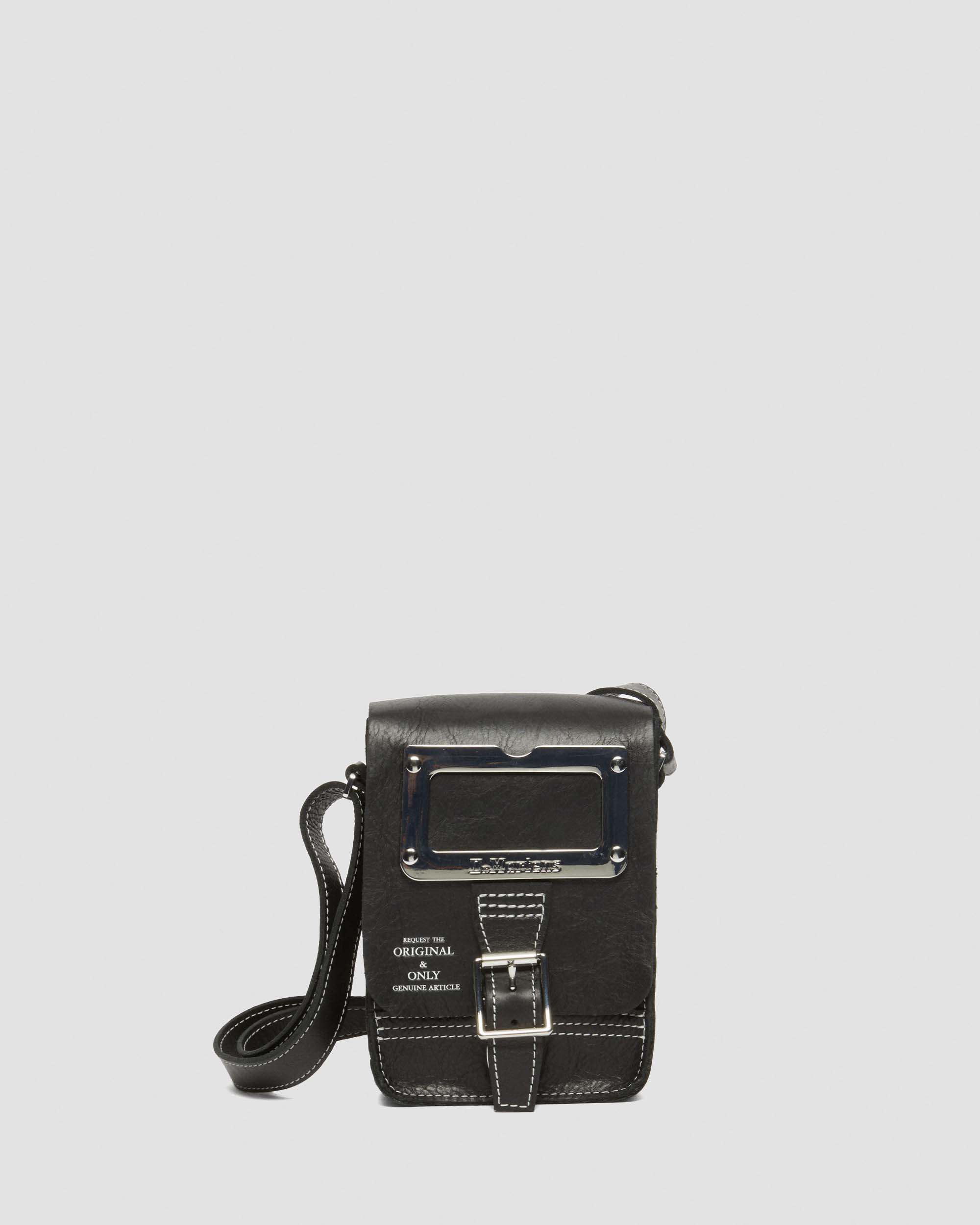 Overdrive Leather Vertical Crossbody Bag in BLACK | Dr. Martens™