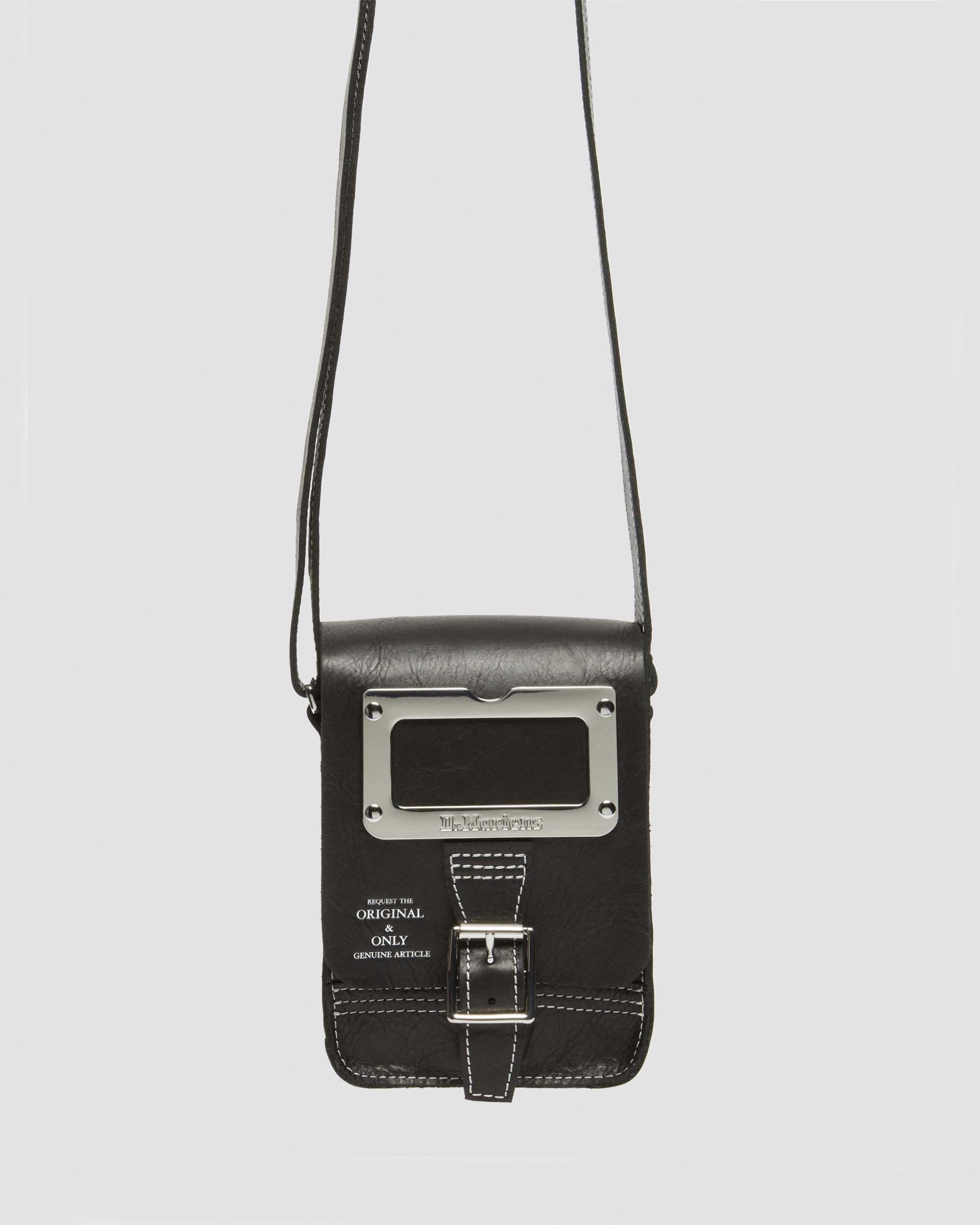 Overdrive Leather Vertical Crossbody Bag in Black