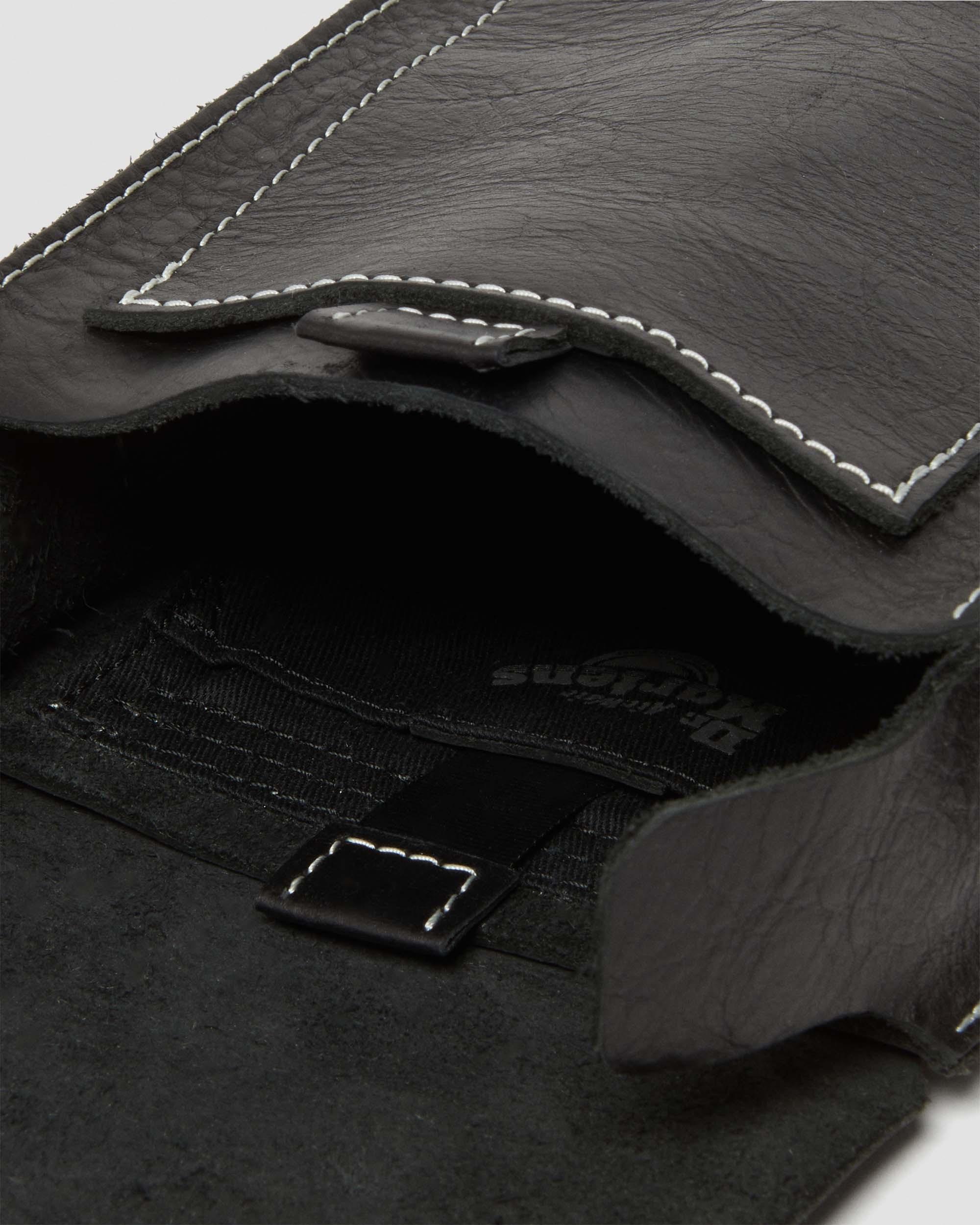 Overdrive Leather Vertical Crossbody Bag in BLACK | Dr. Martens™