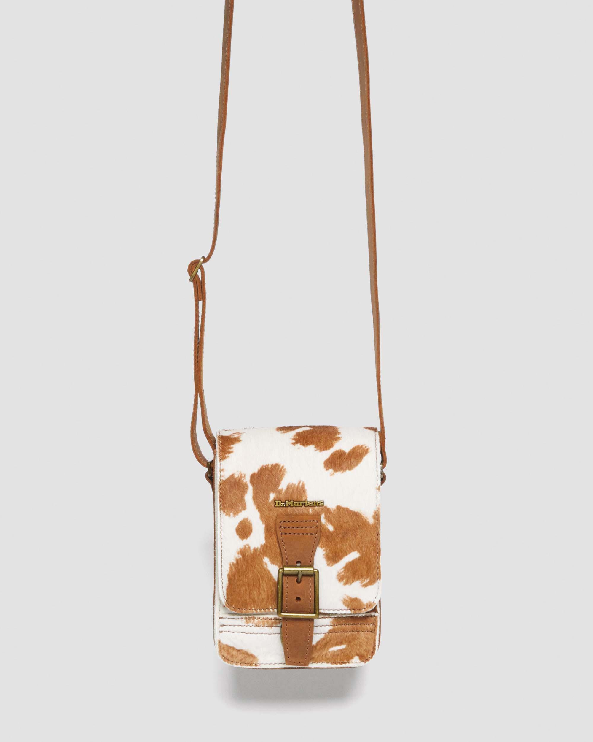 Hair-On Cow Print Vertical Crossbody Bag in WARM TAN