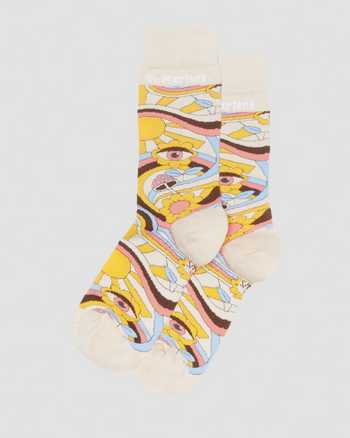 Retro Ray Printed Cotton Blend Socks
