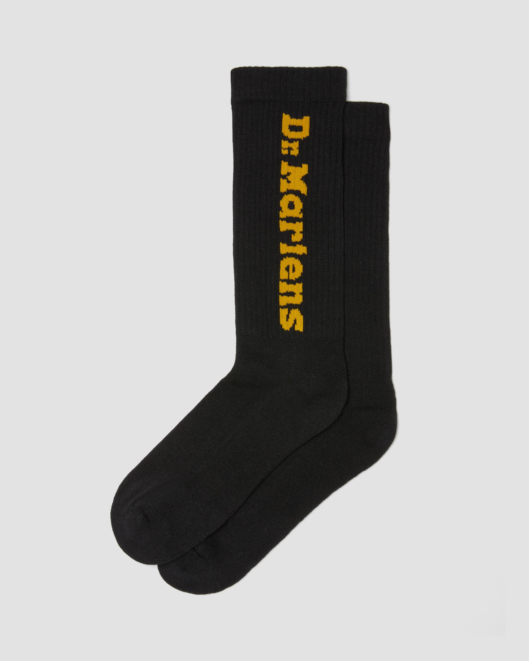 Vertical Logo Cotton Blend Socks Black