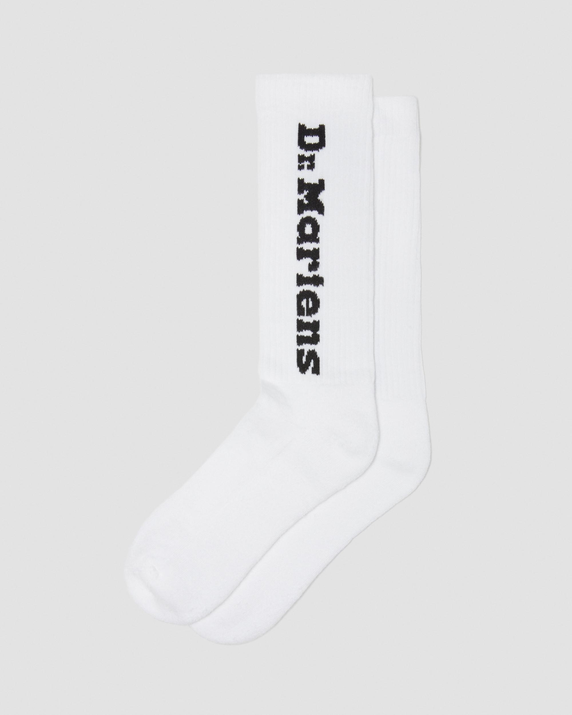Vertical Logo Cotton Blend Socks in White