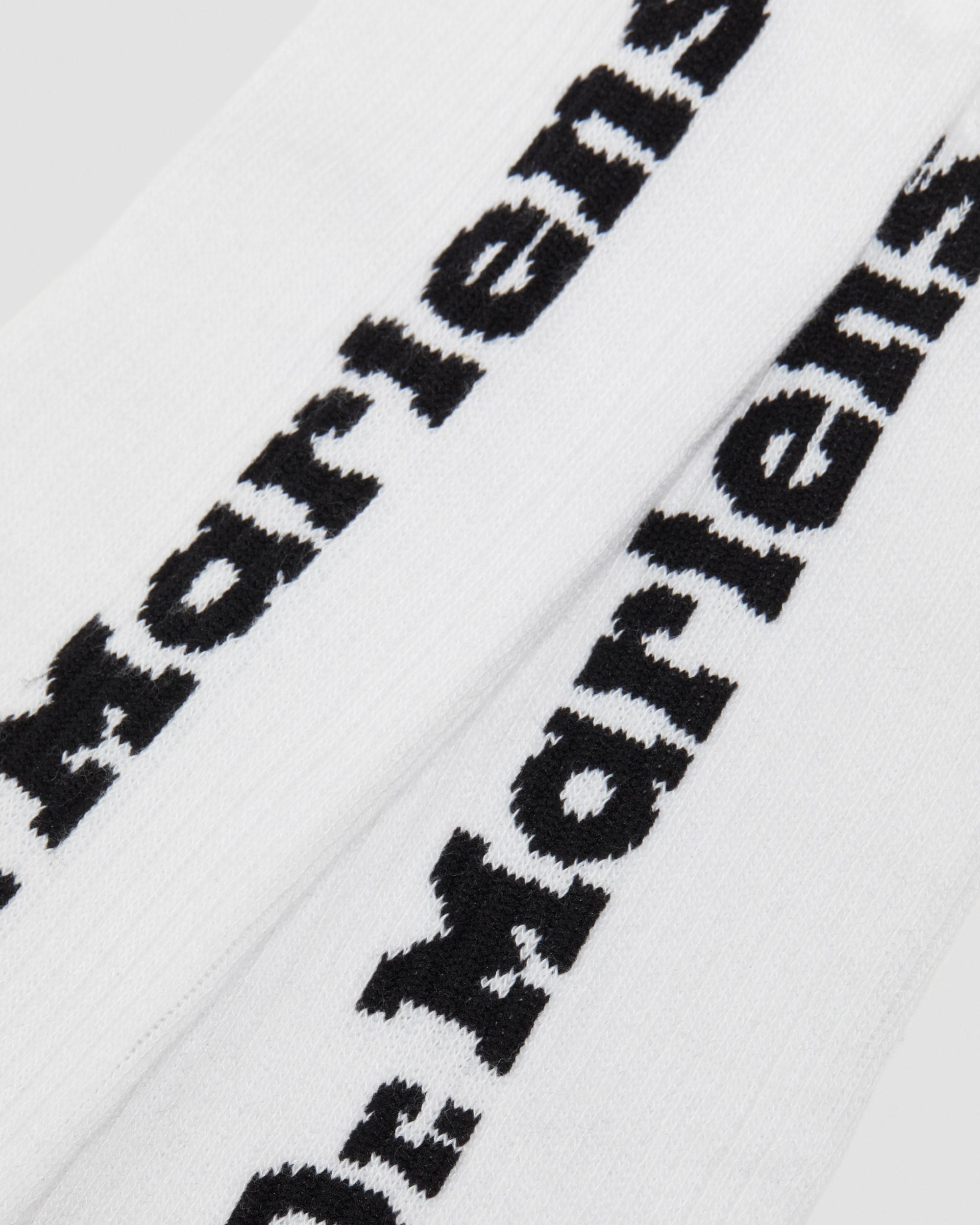 Vertical Logo Cotton Blend Socks Black in White
