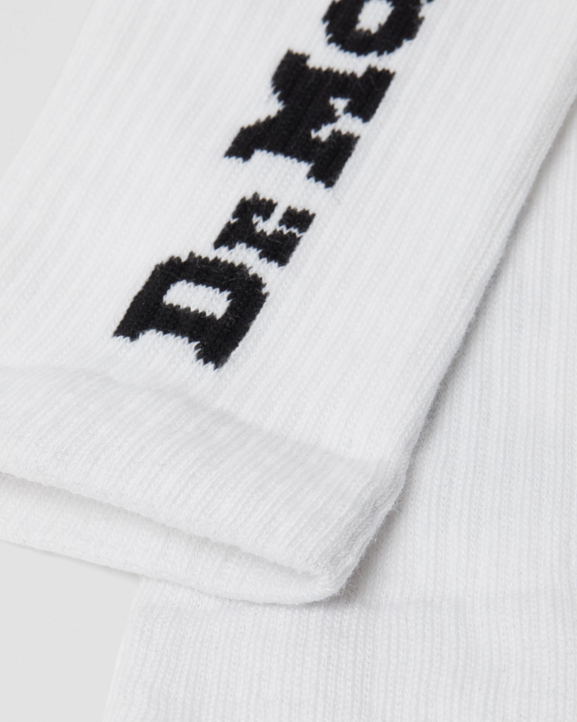 Vertical Logo Cotton Blend Socks Black in White