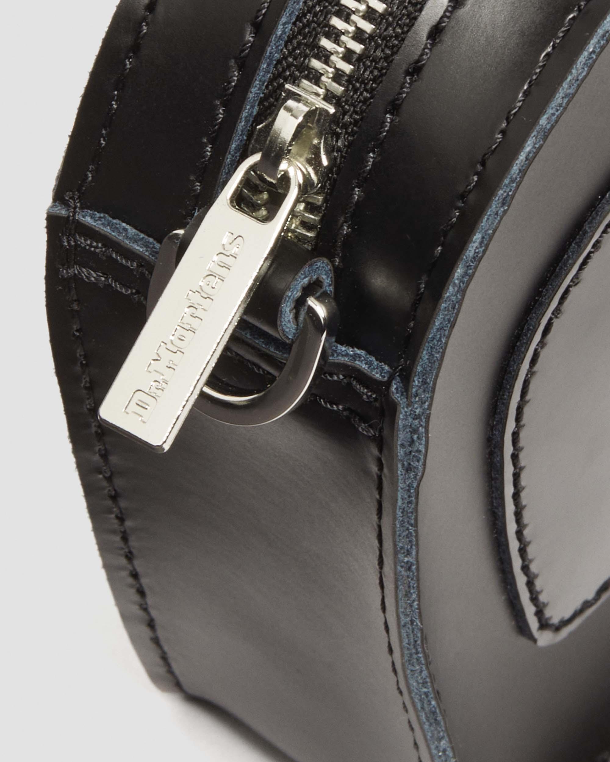 Mini Heart Shaped Kiev & Patent Leather Bag in Black