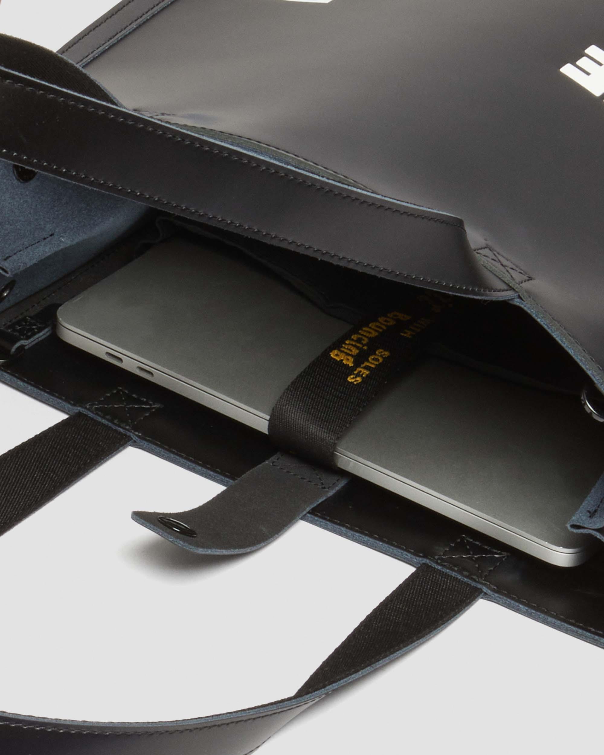Love My Docs Leather Tote Bag in BLACK+BLACK | Dr. Martens™