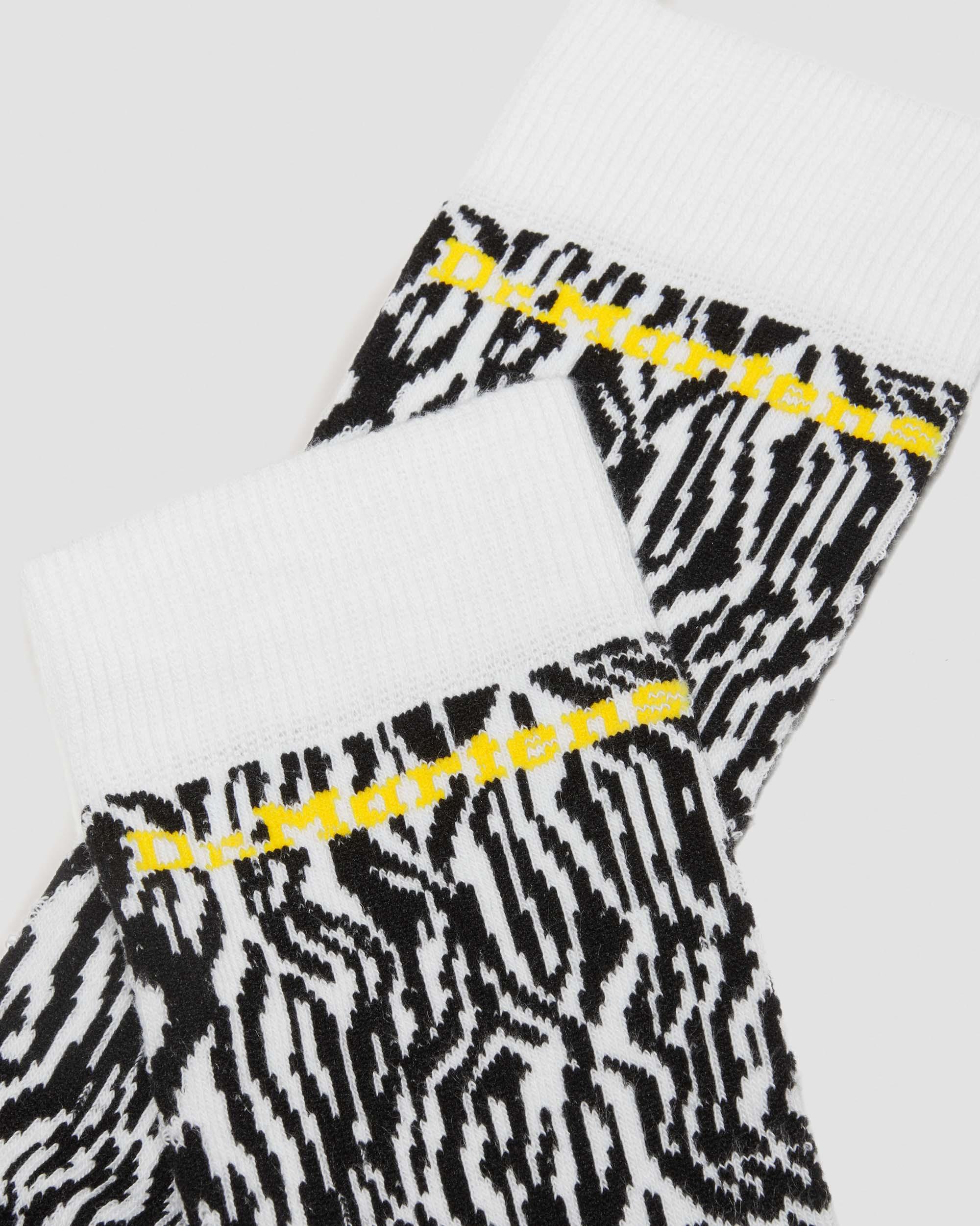 Shop Dr. Martens' Zebra Print Organic Cotton Socks In White,black