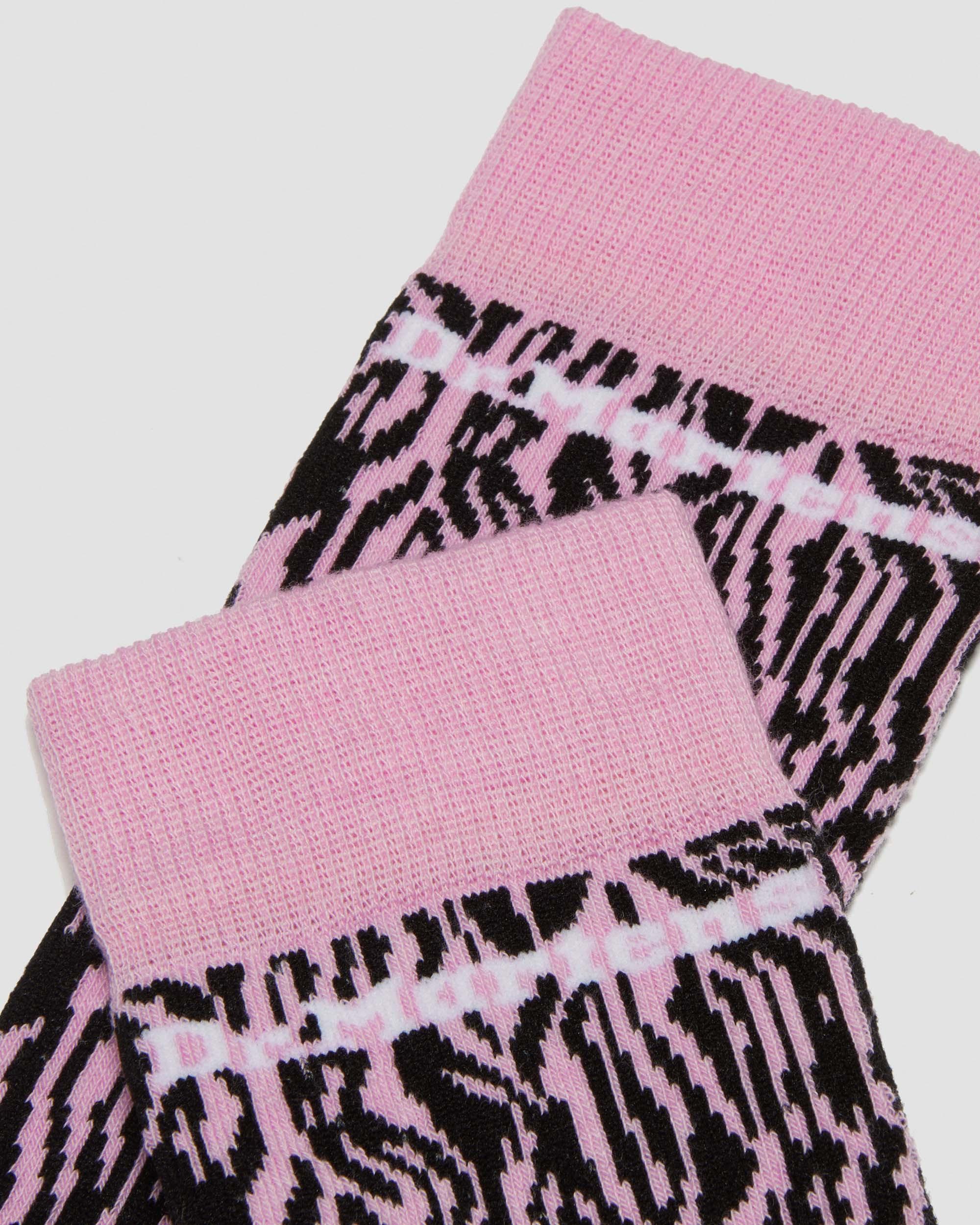 Shop Dr. Martens' Zebra Print Organic Cotton Socks In Pink,black