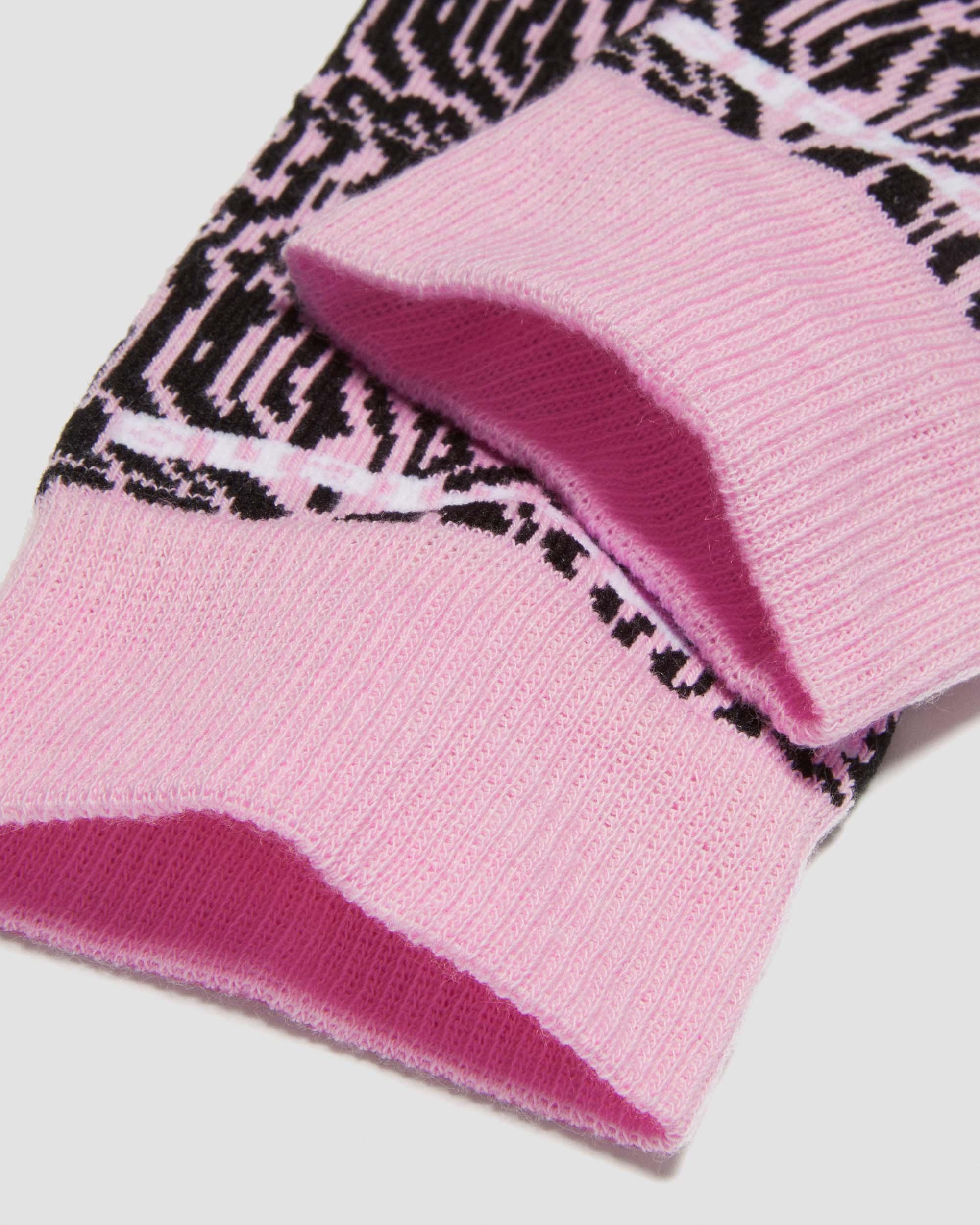 Shop Dr. Martens' Zebra Print Organic Cotton Socks In Pink,black