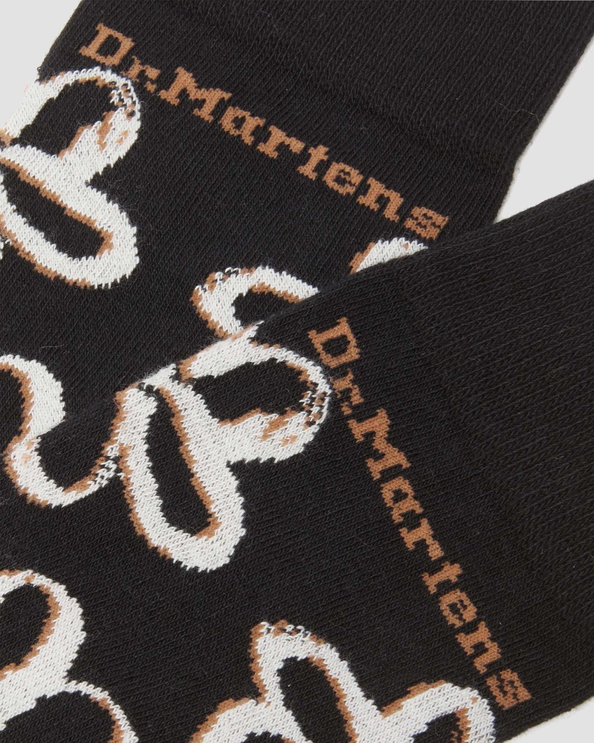 Shop Dr. Martens' Floral Scribble Organic Cotton Socks In Black