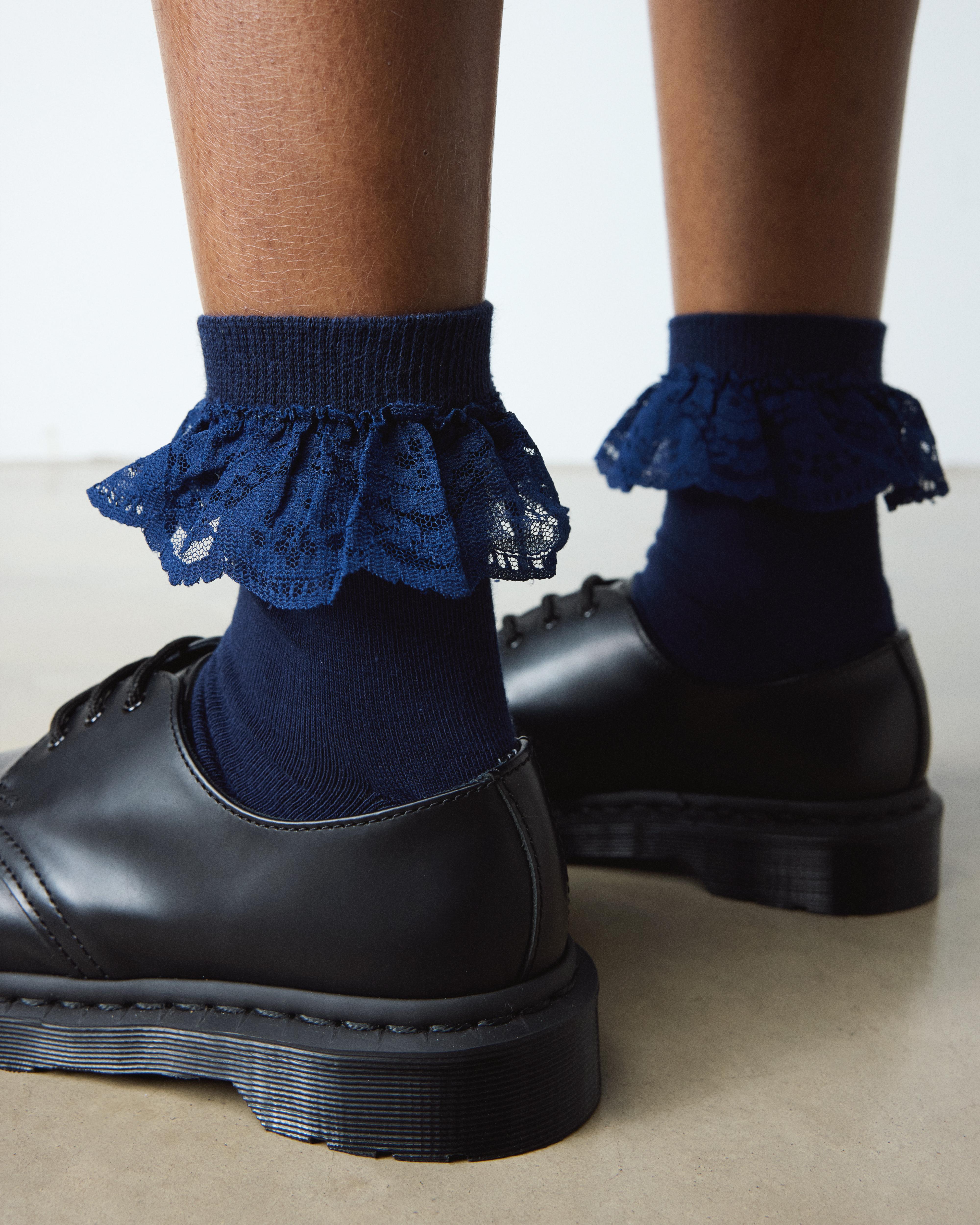 Dr. Martens Frill Organic Cotton Blend Socks In Blue