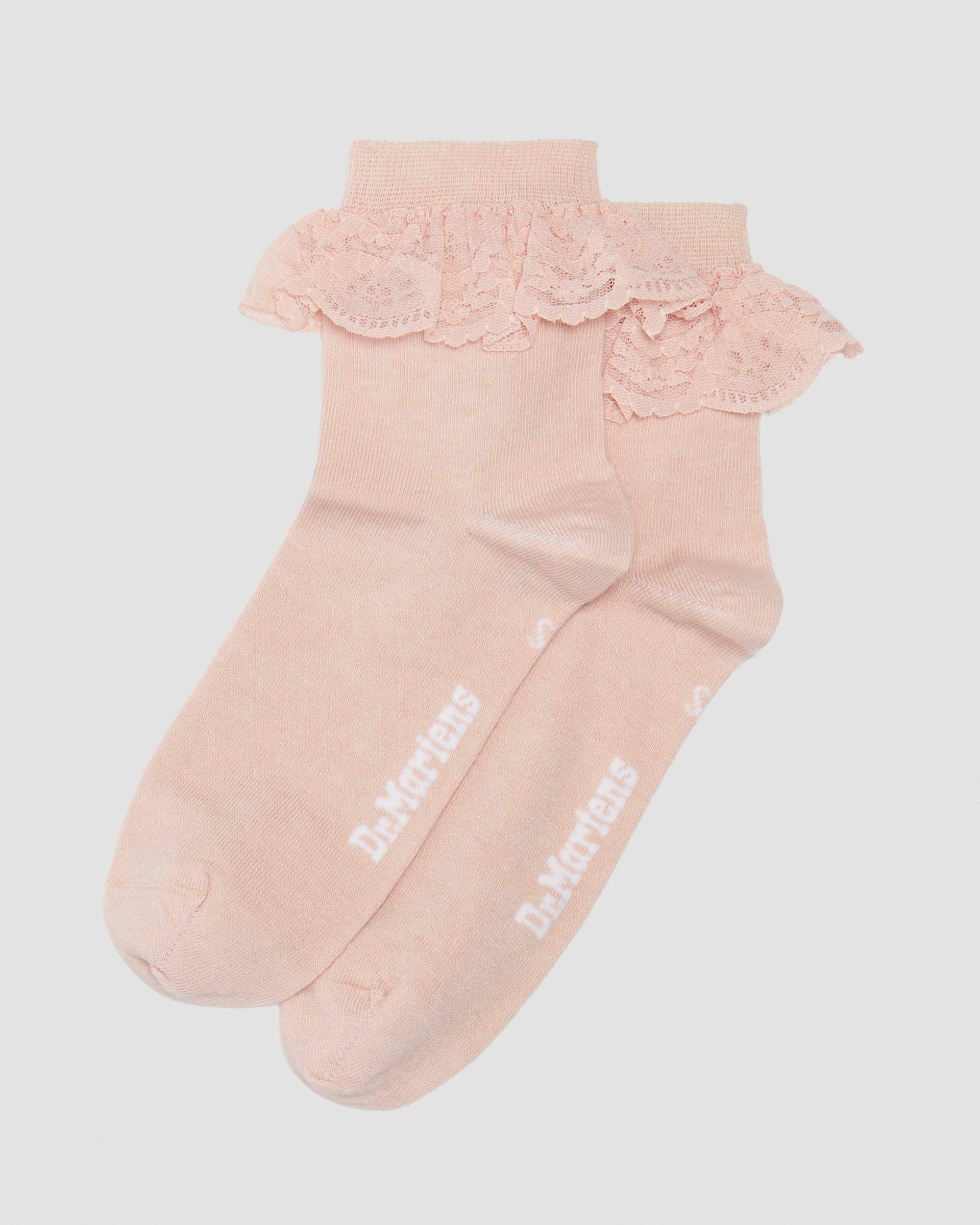 Frill Organic Cotton Socks in Powder Pink