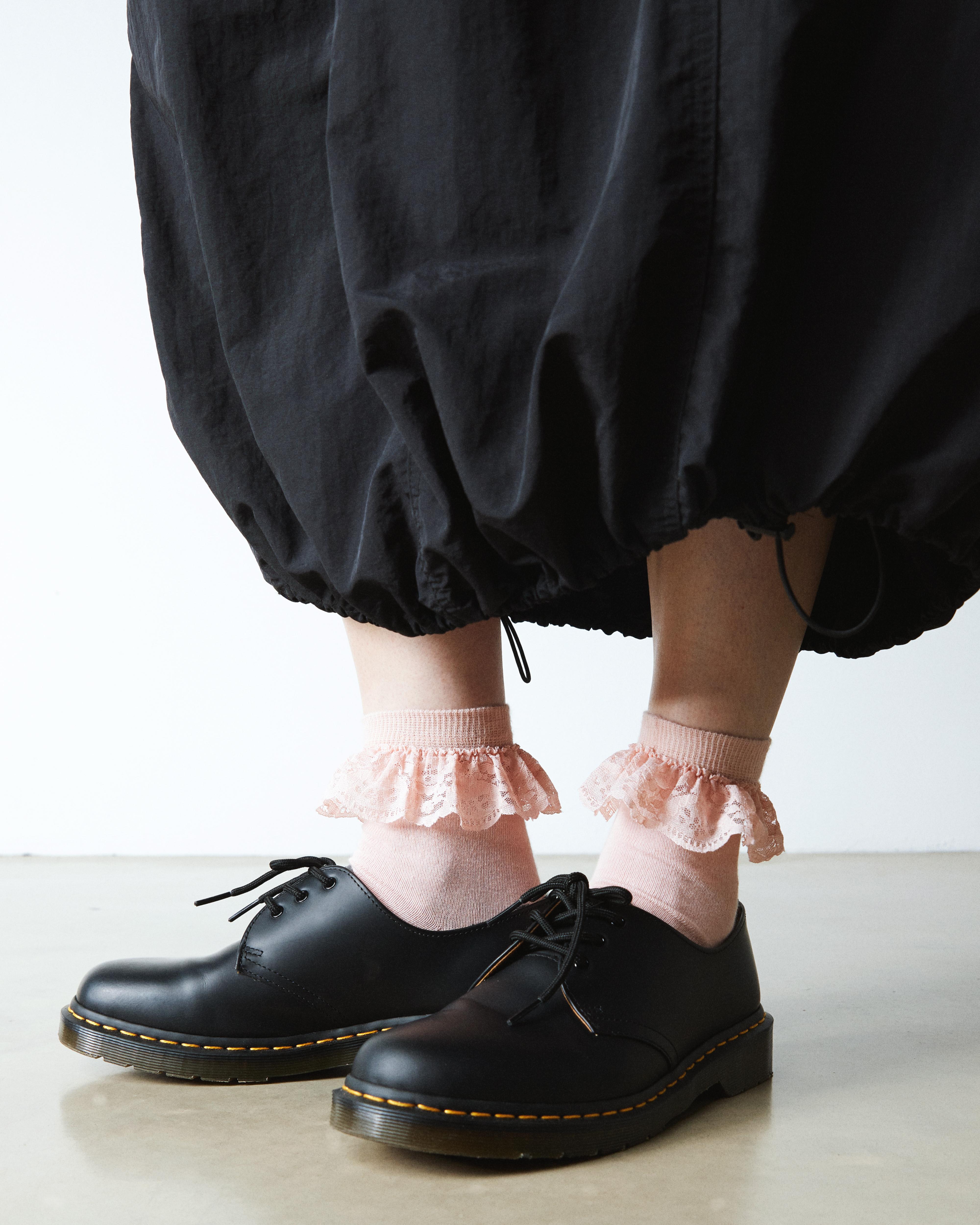 Frill Organic Cotton Socks in Powder Pink