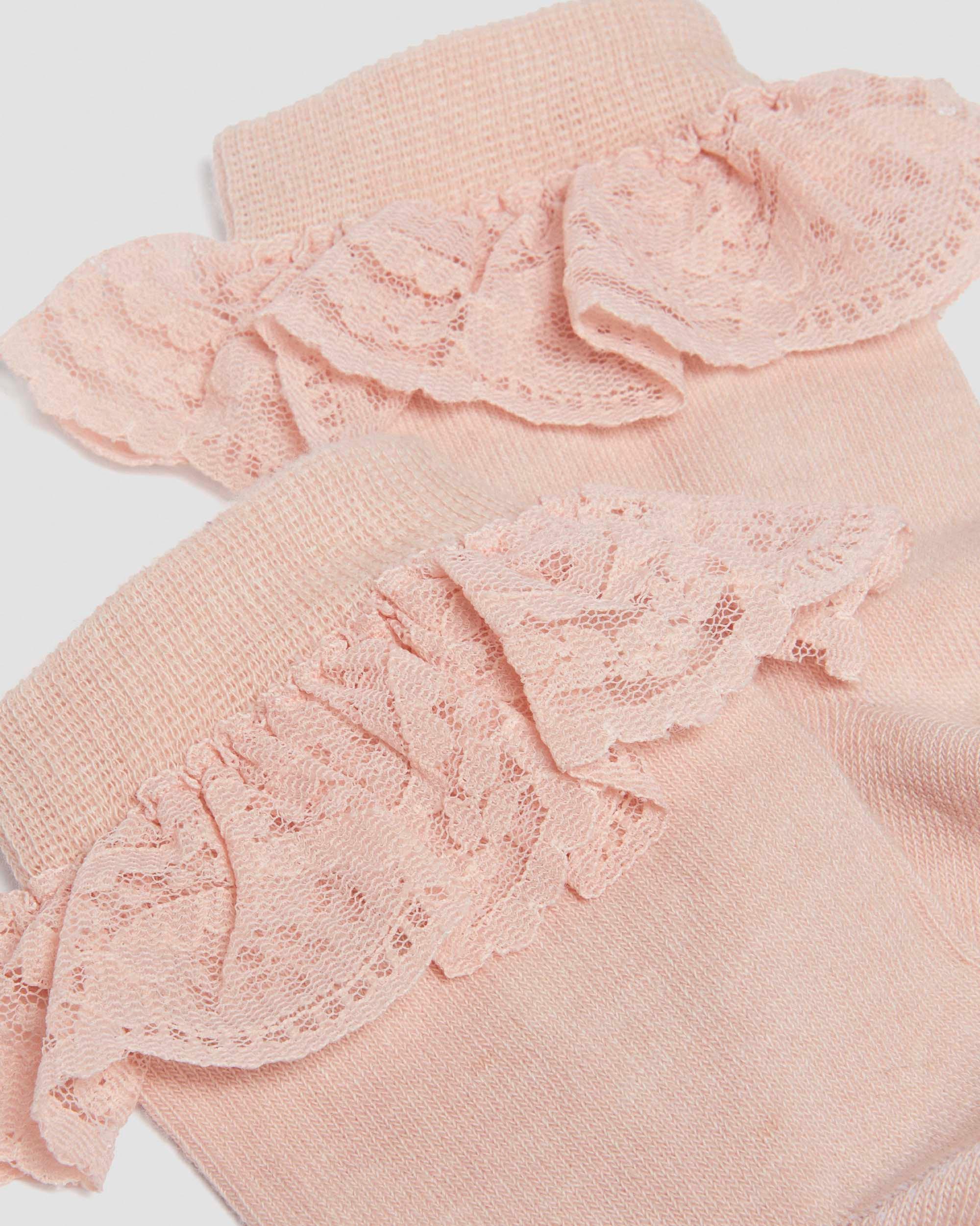 Frill Organic Cotton Socks in Powder Pink