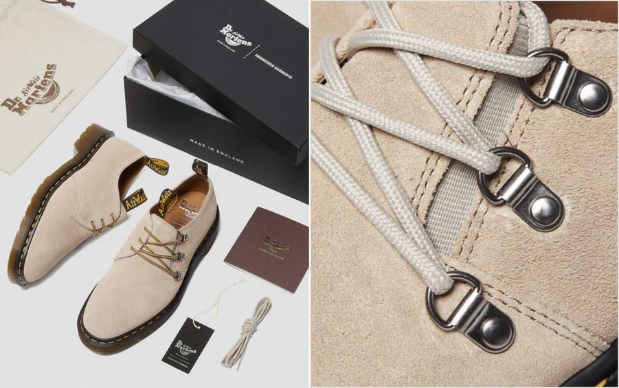 DR MARTENS ENGINEERED GARMENTS SHOES IN CREAM WITH PACKAGING