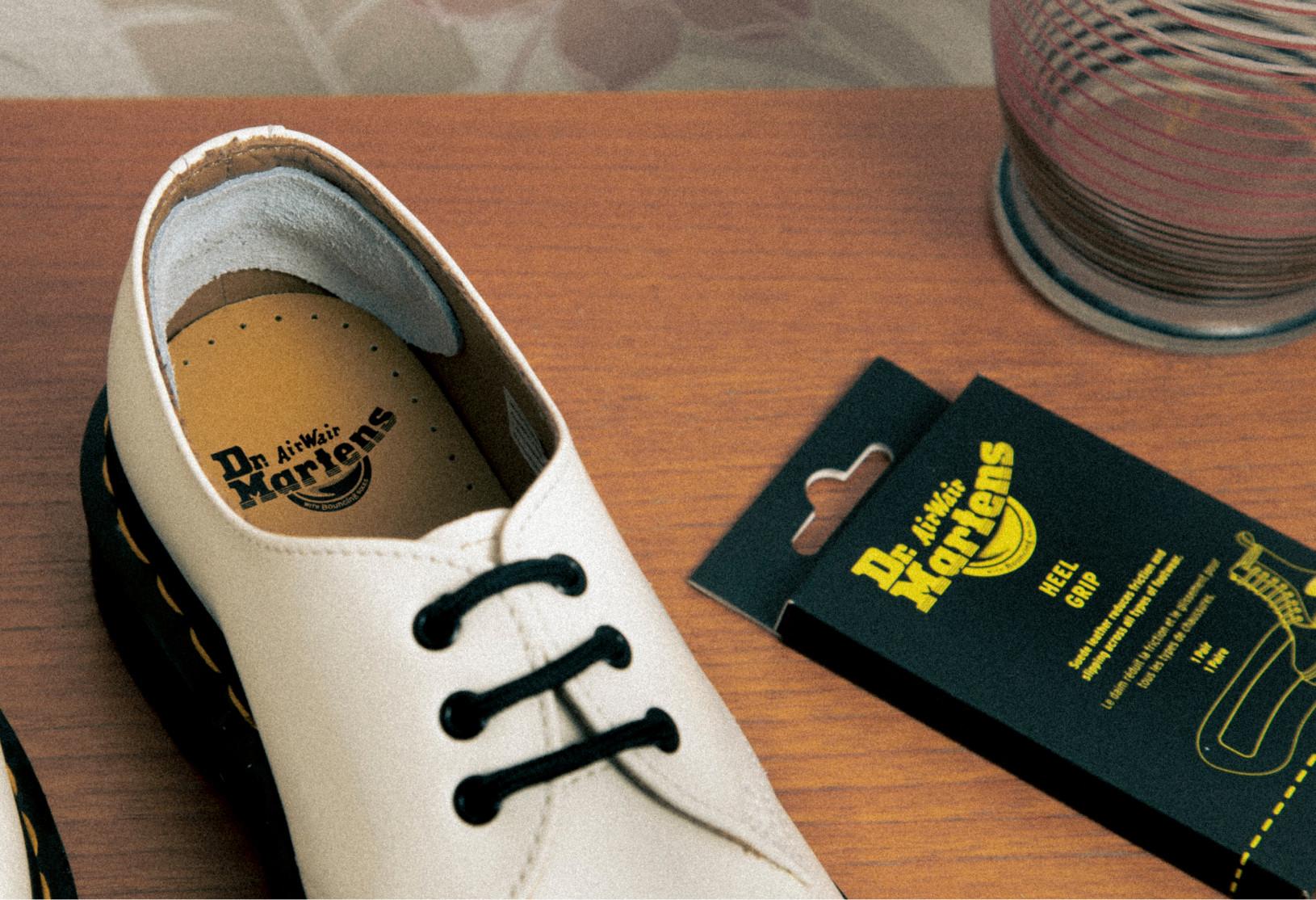 Heel grips in Dr. Martens shoes