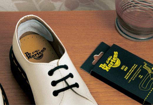 Heel grips in Dr. Martens shoes