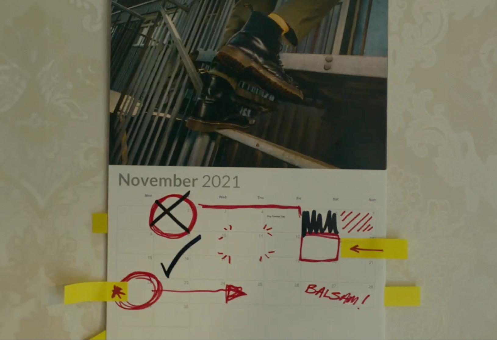Image of a calendar showing how long it takes to break in Dr. Martens shoes