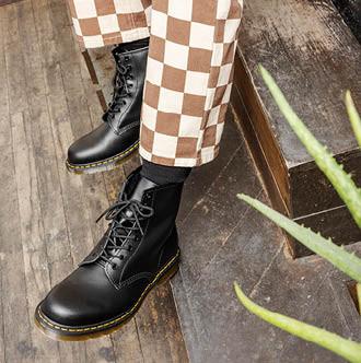 Close up of styled black 1460 Docs