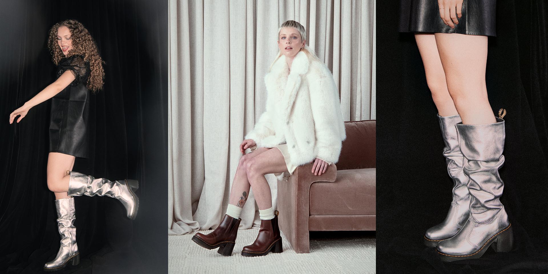 Holiday party outfit ideas with heel boots