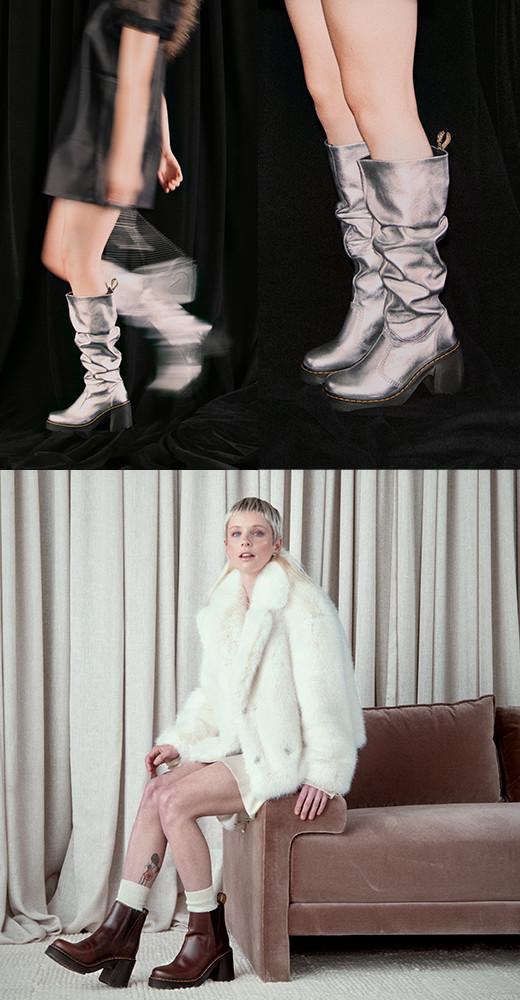 Holiday party outfit ideas with heel boots
