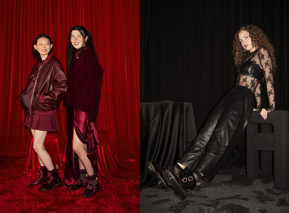 Holiday party outfit ideas with velvet boots