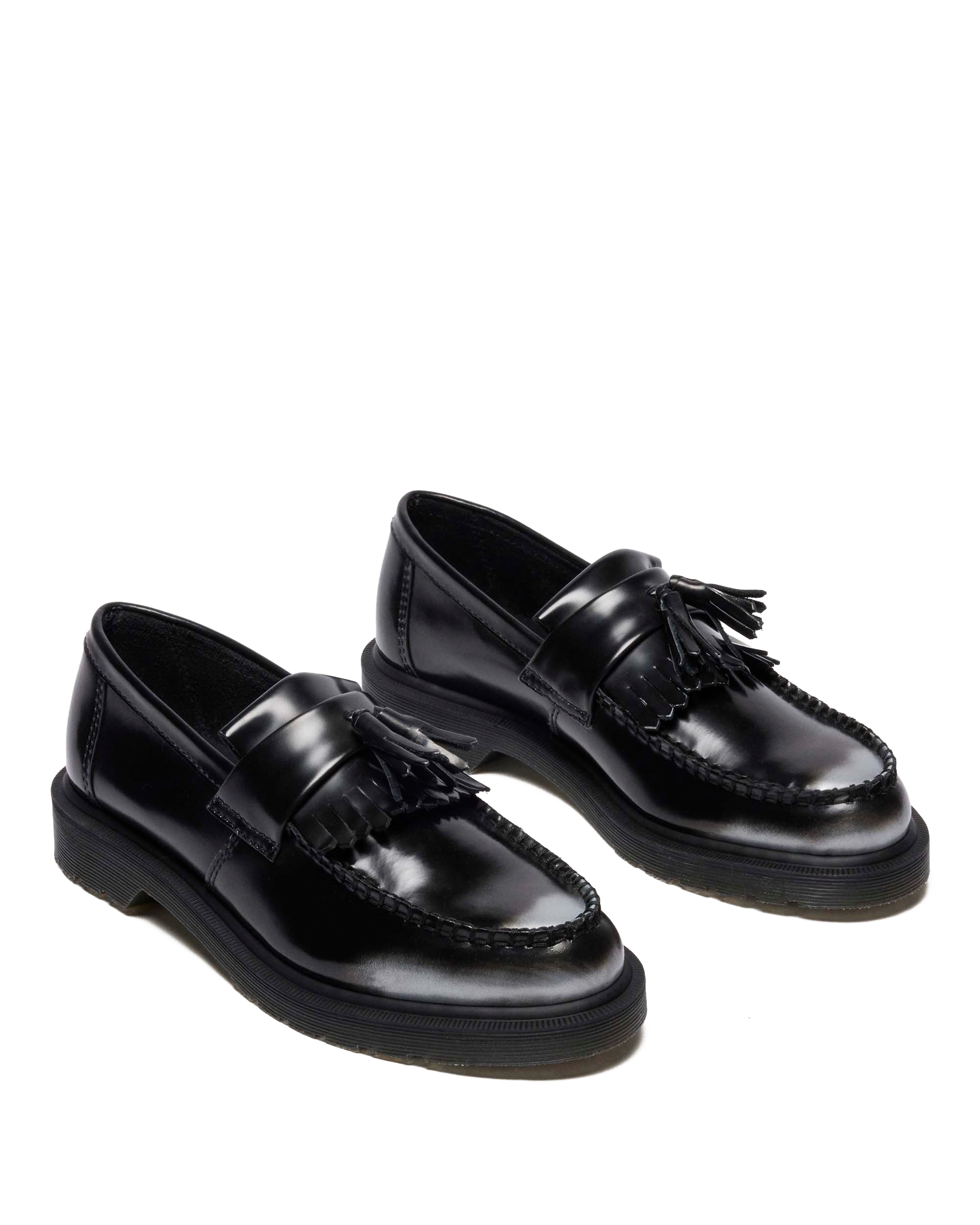 Adrian Tassel Arcadia Rub Off Leather Loafers in SILVER | Dr. Martens™