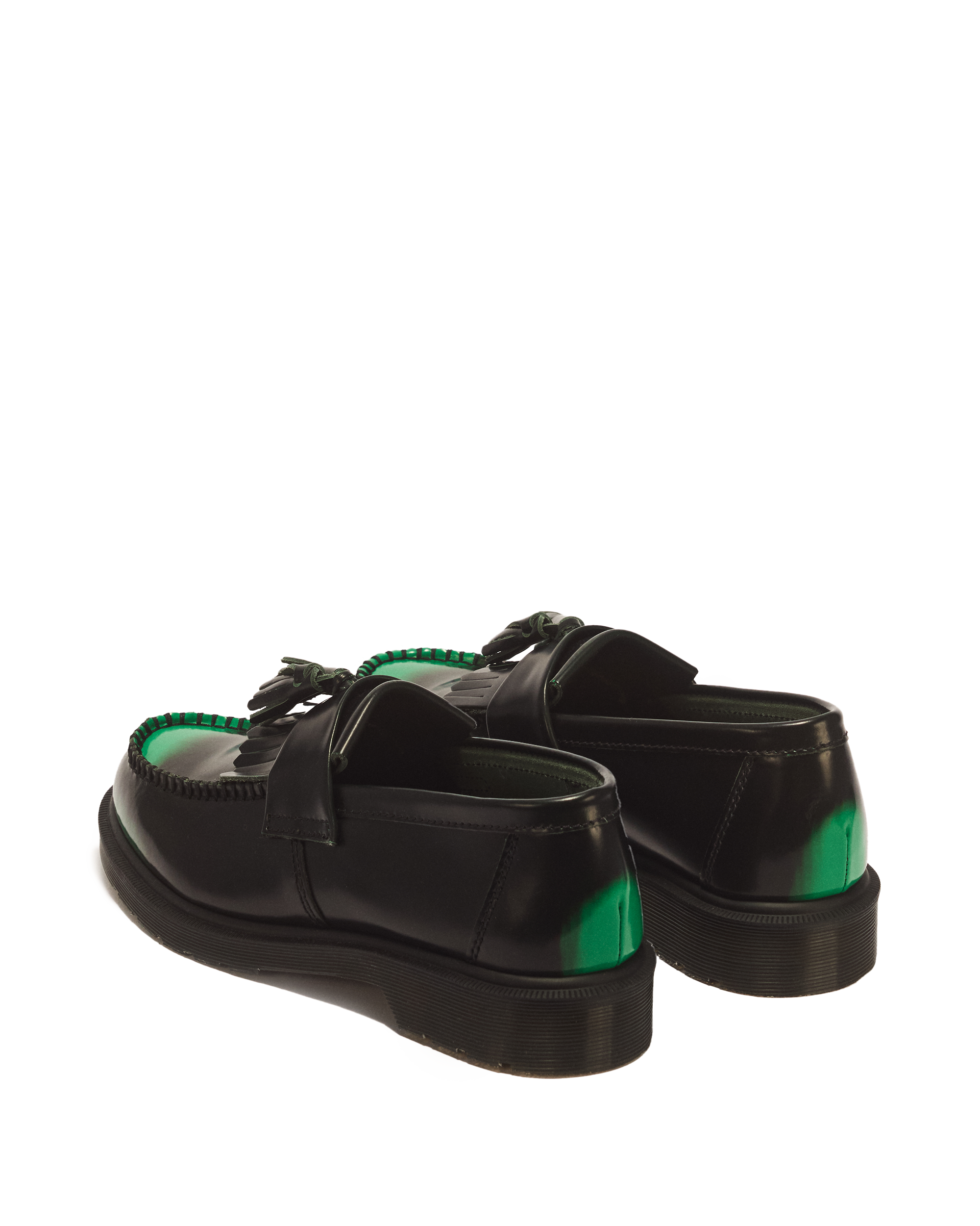 Adrian Tassel Arcadia Rub Off Leather Loafers in Green | Dr. Martens™