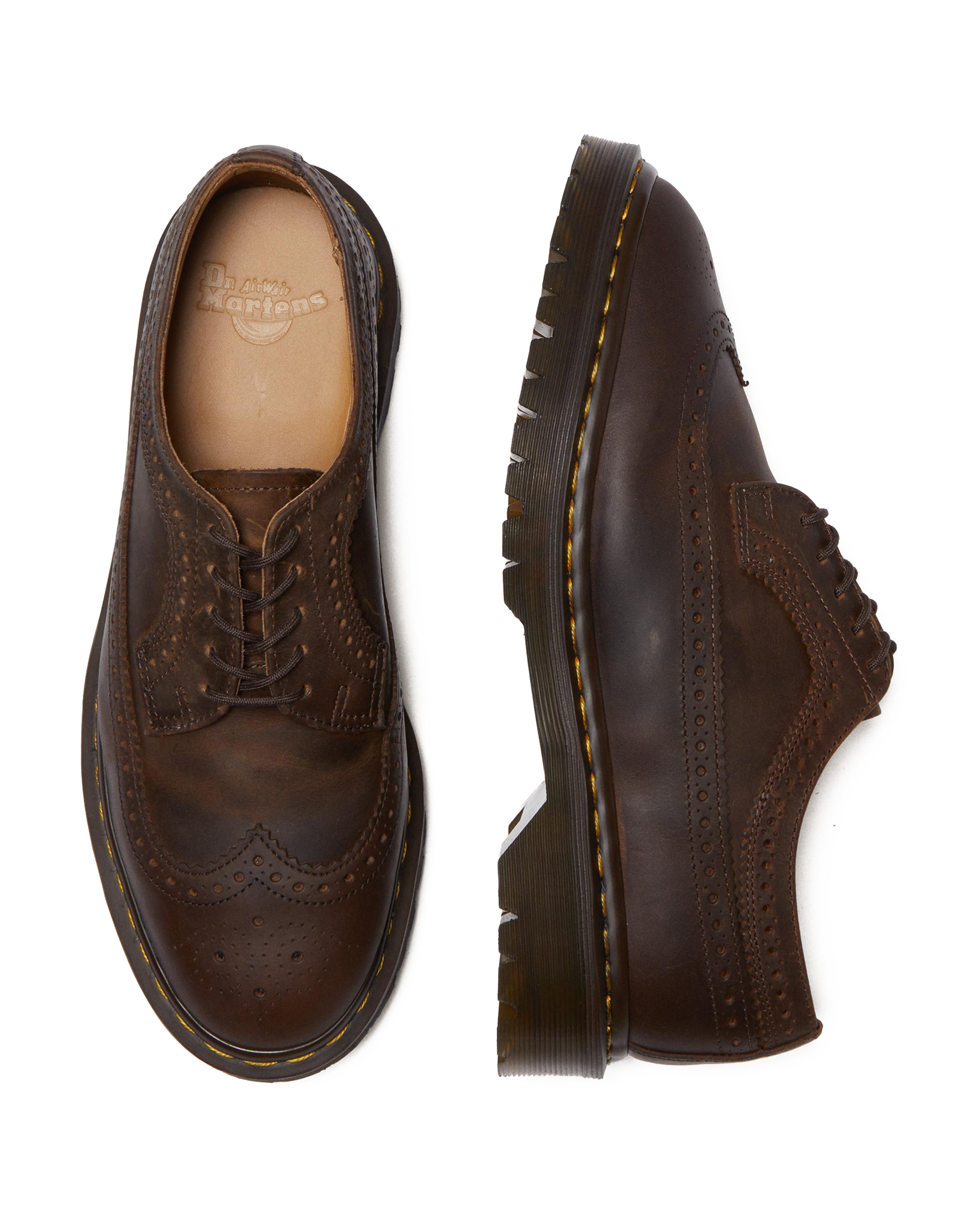 Zapatos Blucher 3989 de piel Crazy Horse calada