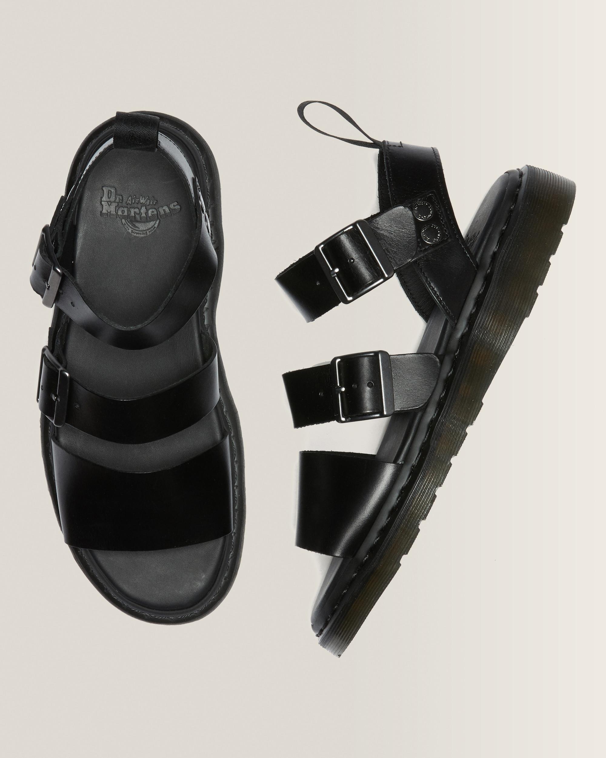 Gryphon Brando Leather Strap Sandals in Black Brando | Dr. Martens™
