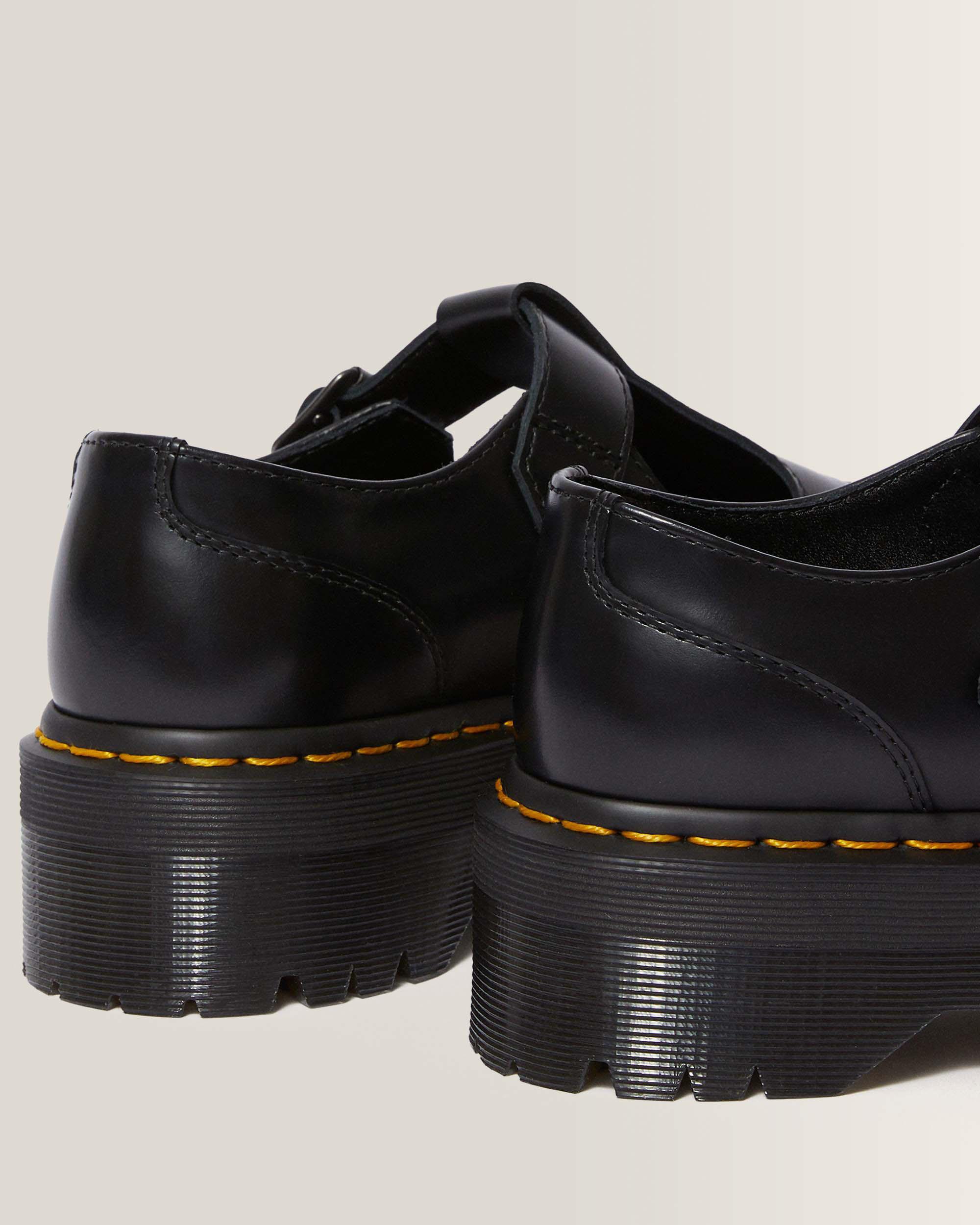 Bethan Polished Smooth Leather Platform Shoes in BLACK | Dr. Martens™